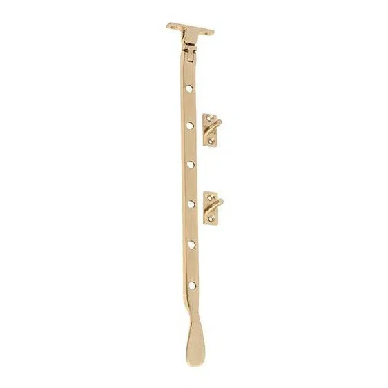 Tradco Casement Stay Base Fix Polished Brass L300mm