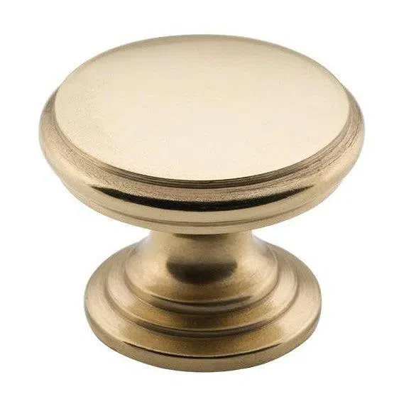 Tradco Cupboard Knob Flat Polished Brass D32xP23mm