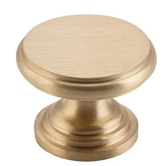 Tradco Cupboard Knob Flat Satin Brass D32xP23mm