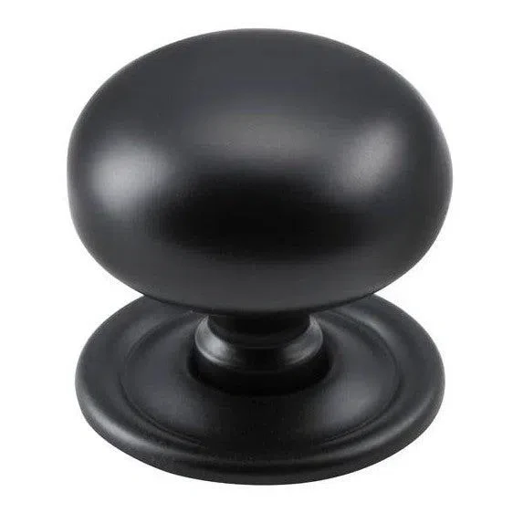 Tradco Cupboard Knob Sheet Brass Matt Black D32xP28mm