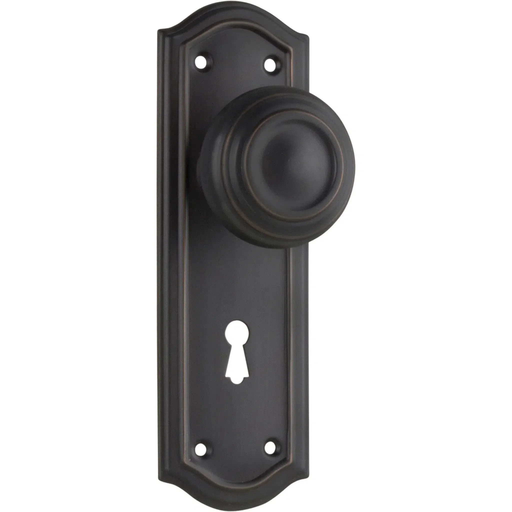 Tradco Door Knob Kensington Lock Pair Antique Copper
