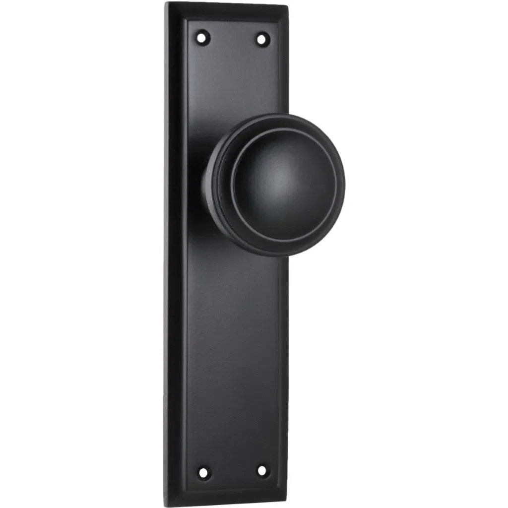 Tradco Door Knob Milton Latch Pair Matt Black
