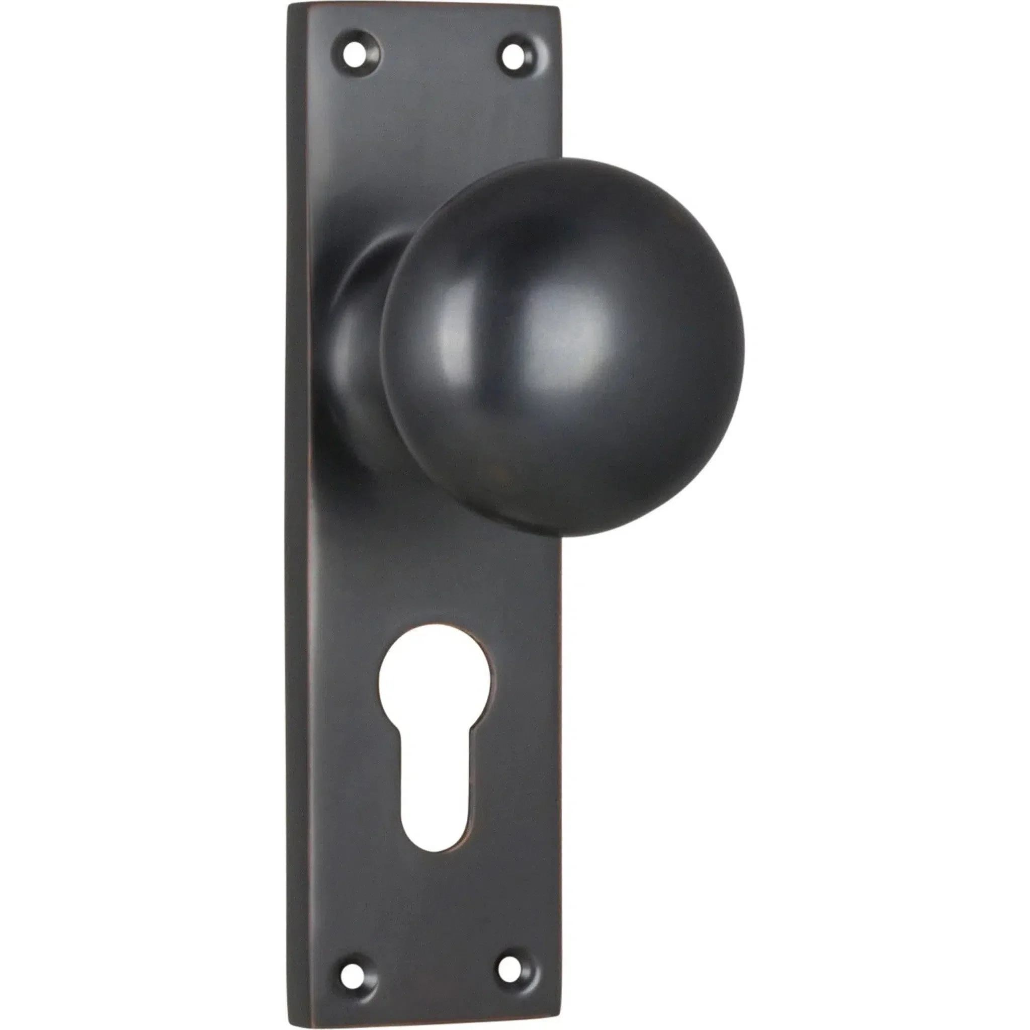 Tradco Door Knob Victorian Euro Pair Antique Copper