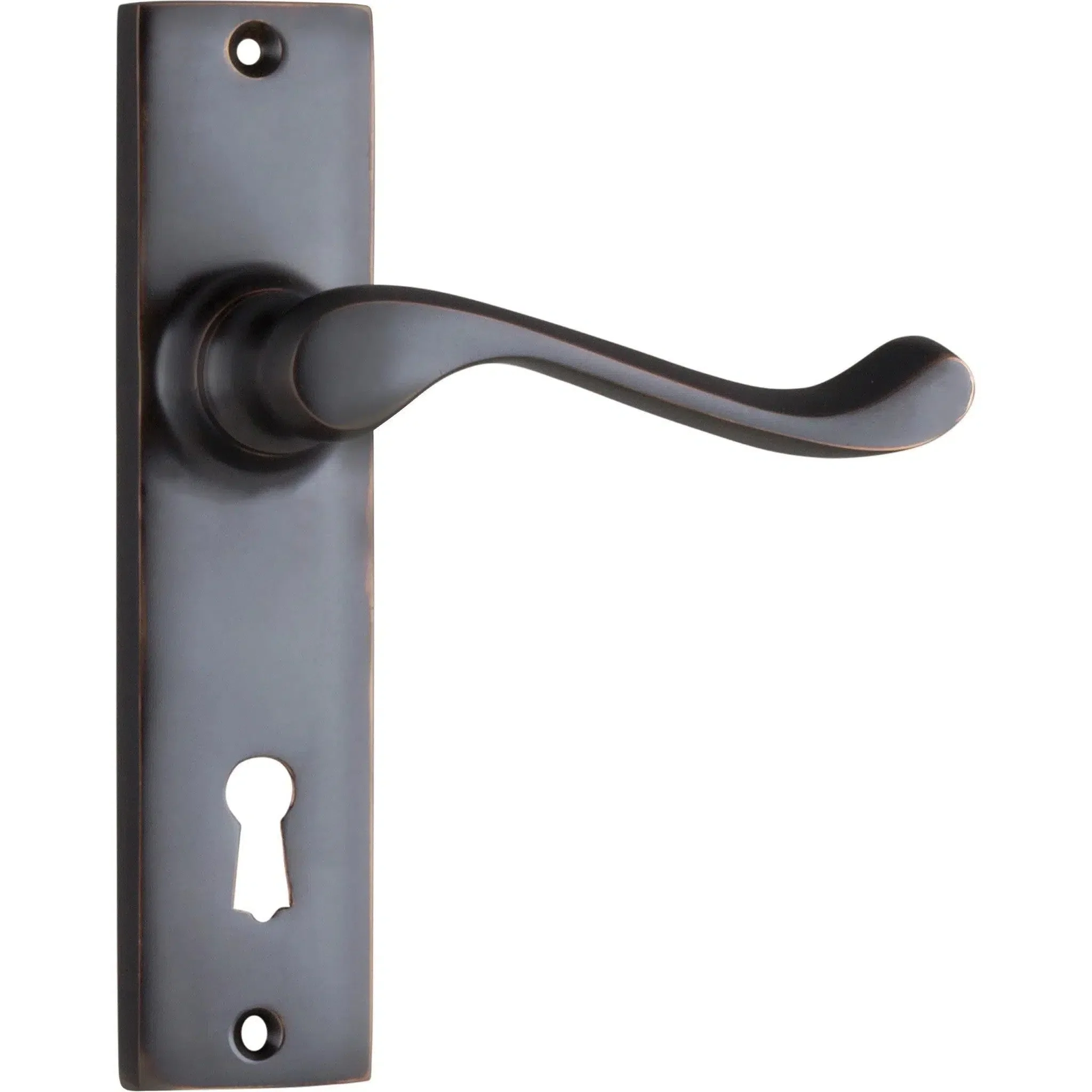 Tradco Door Handle Fremantle Lock Pair Antique Copper