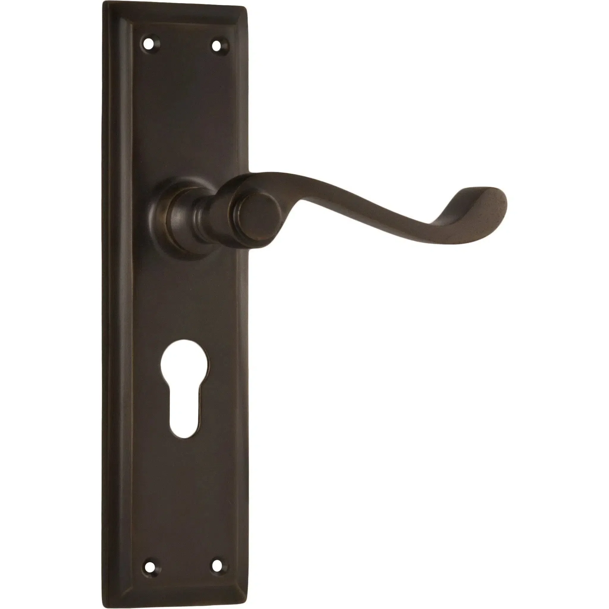 Tradco Door Handle Milton Euro Pair Antique Brass