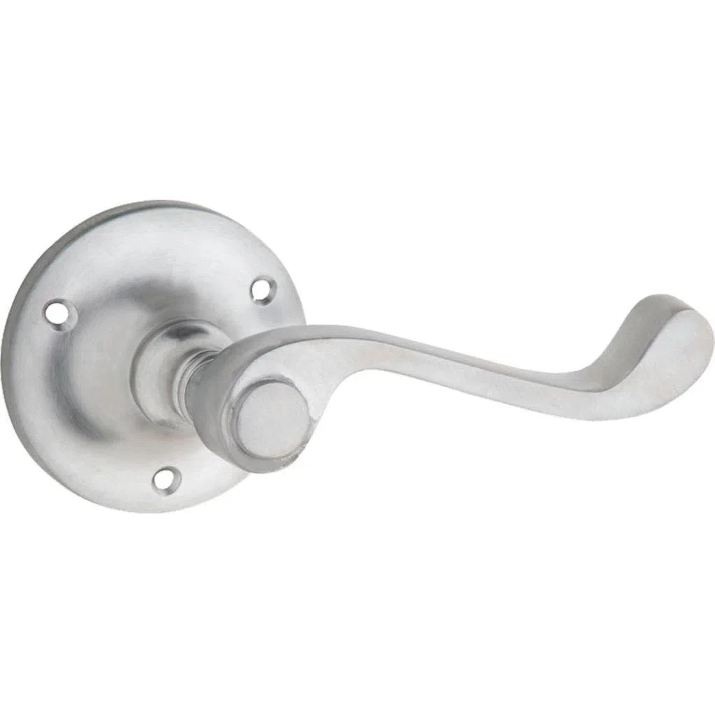 Tradco Door Handle Milton Round Rose Pair Satin Chrome