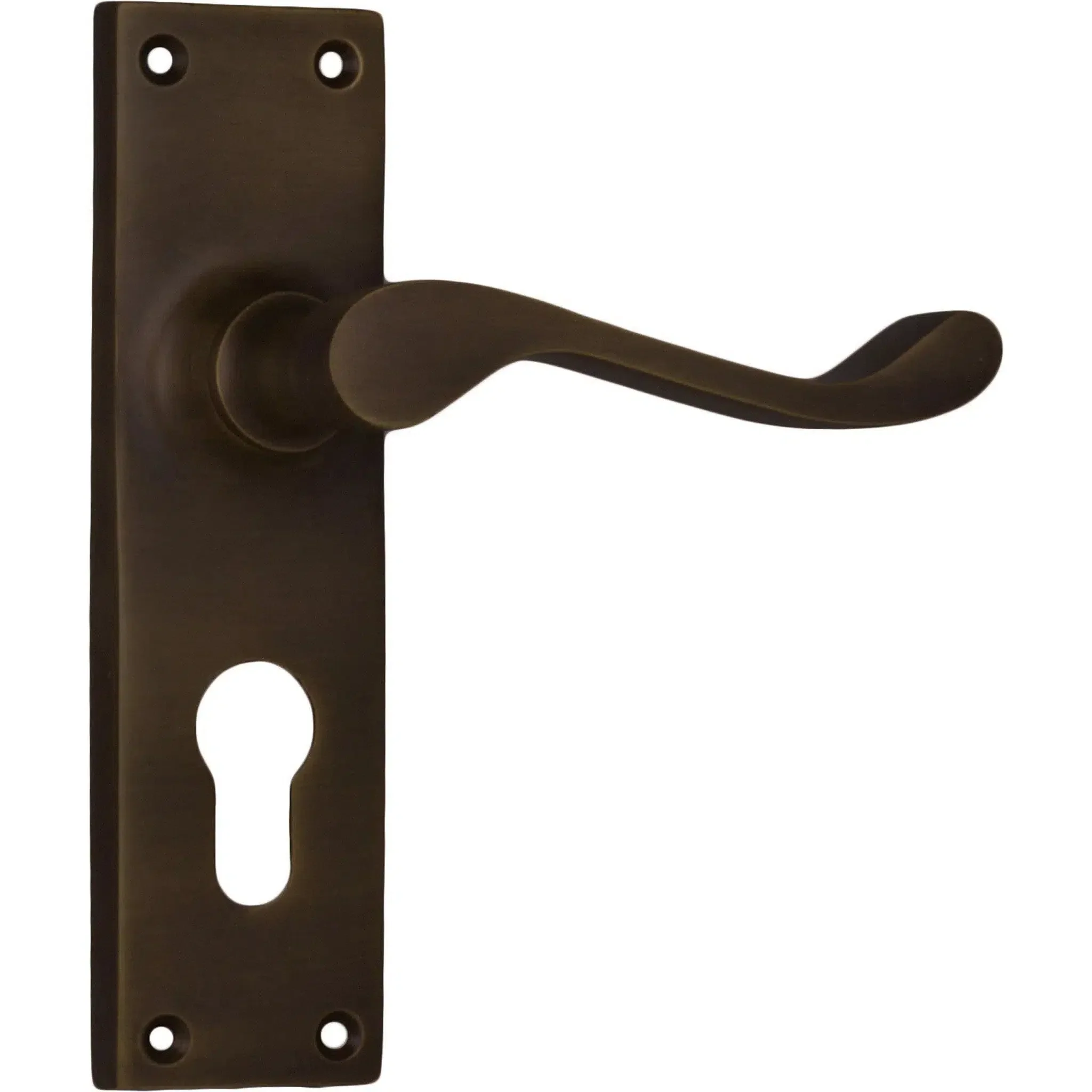 Tradco Door Handle Victorian Euro Pair Antique Brass