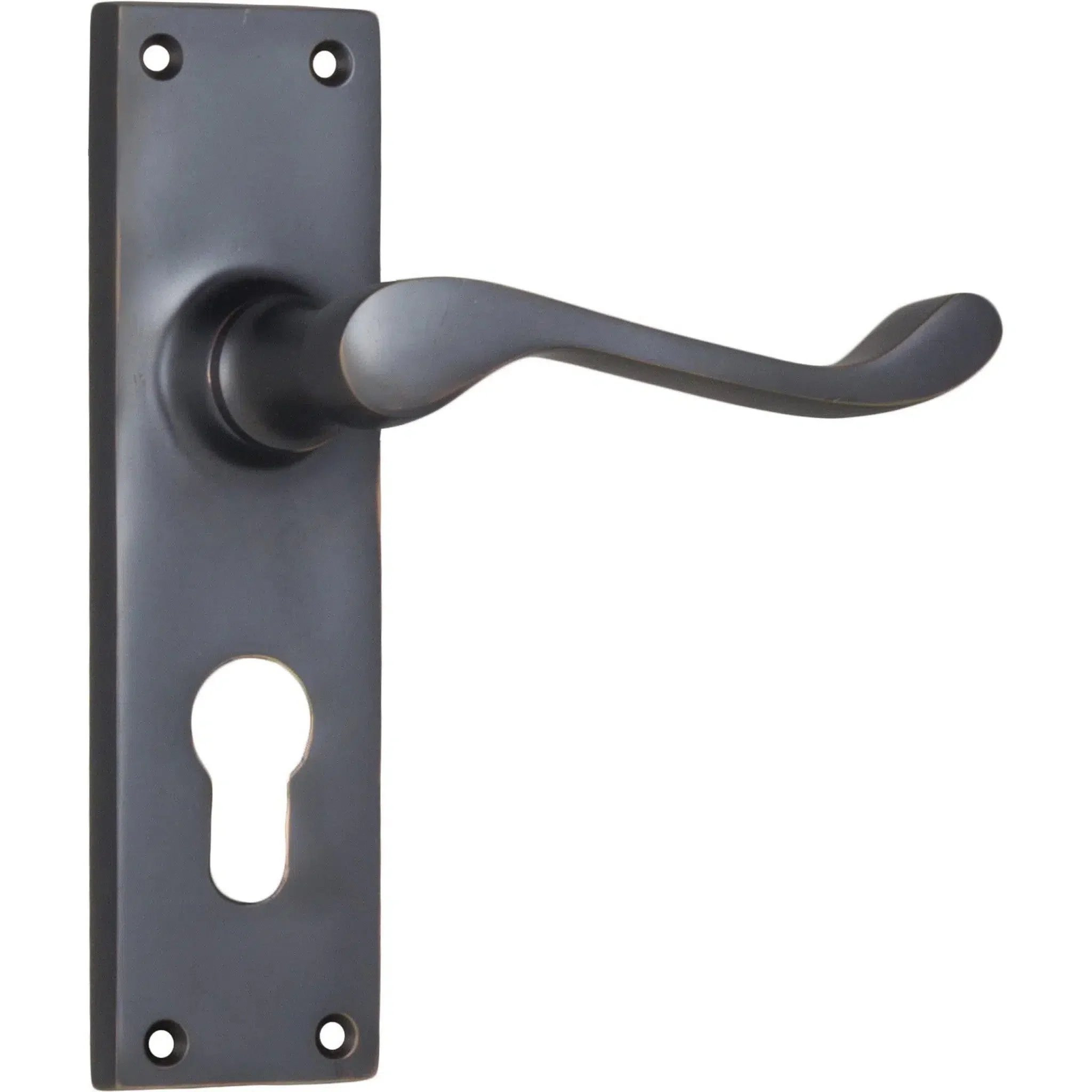 Tradco Door Handle Victorian Euro Pair Antique Copper