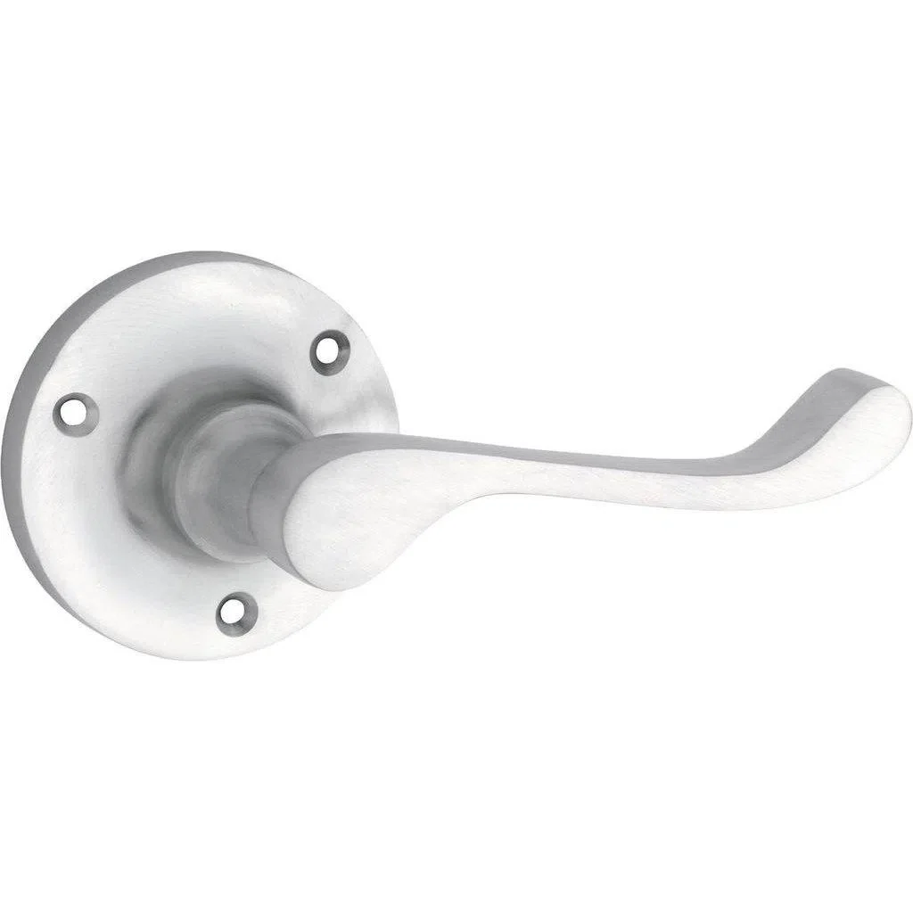 Tradco Door Handle Victorian Round Rose Pair Satin Chrome