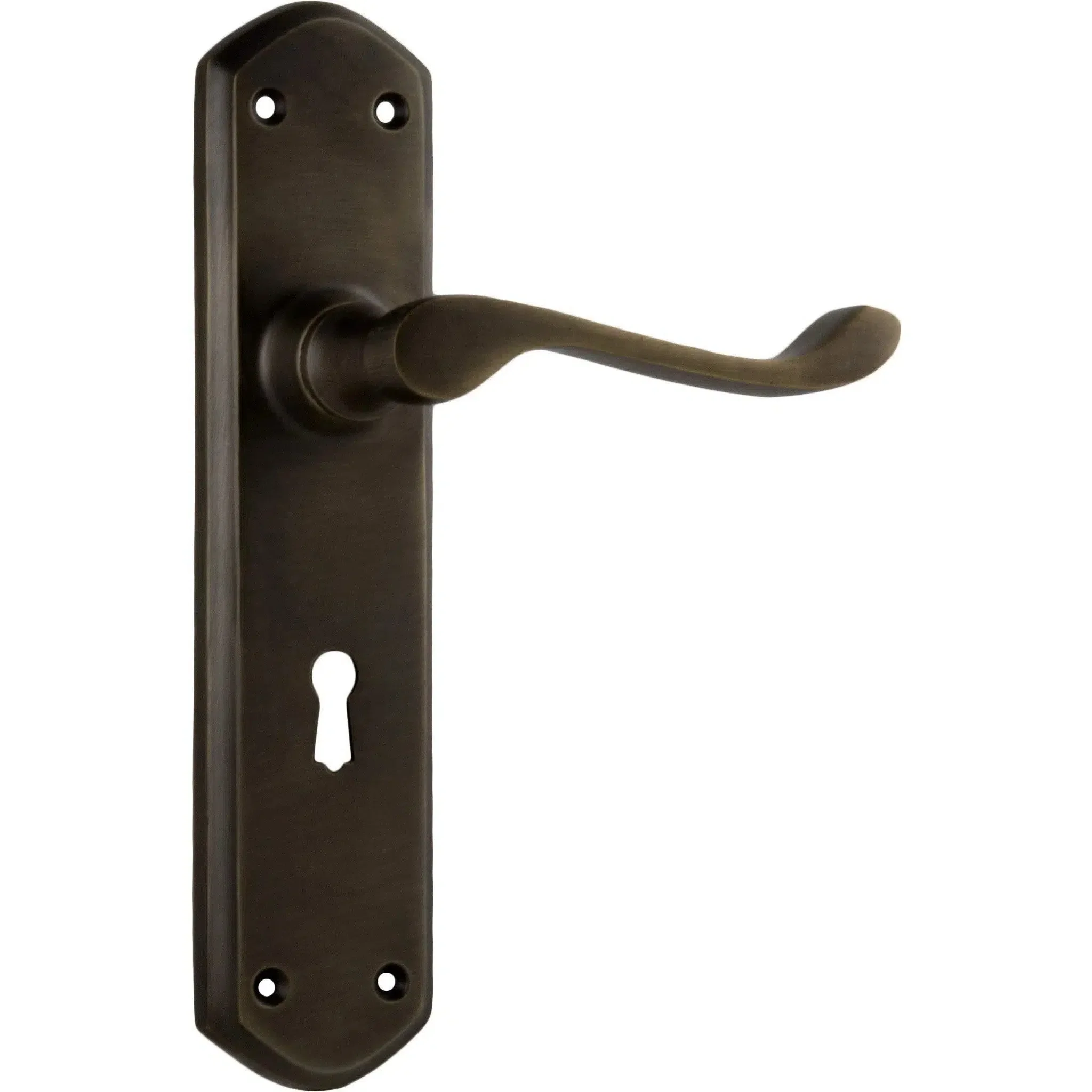 Tradco Door Handle Windsor Lock Pair Antique Brass
