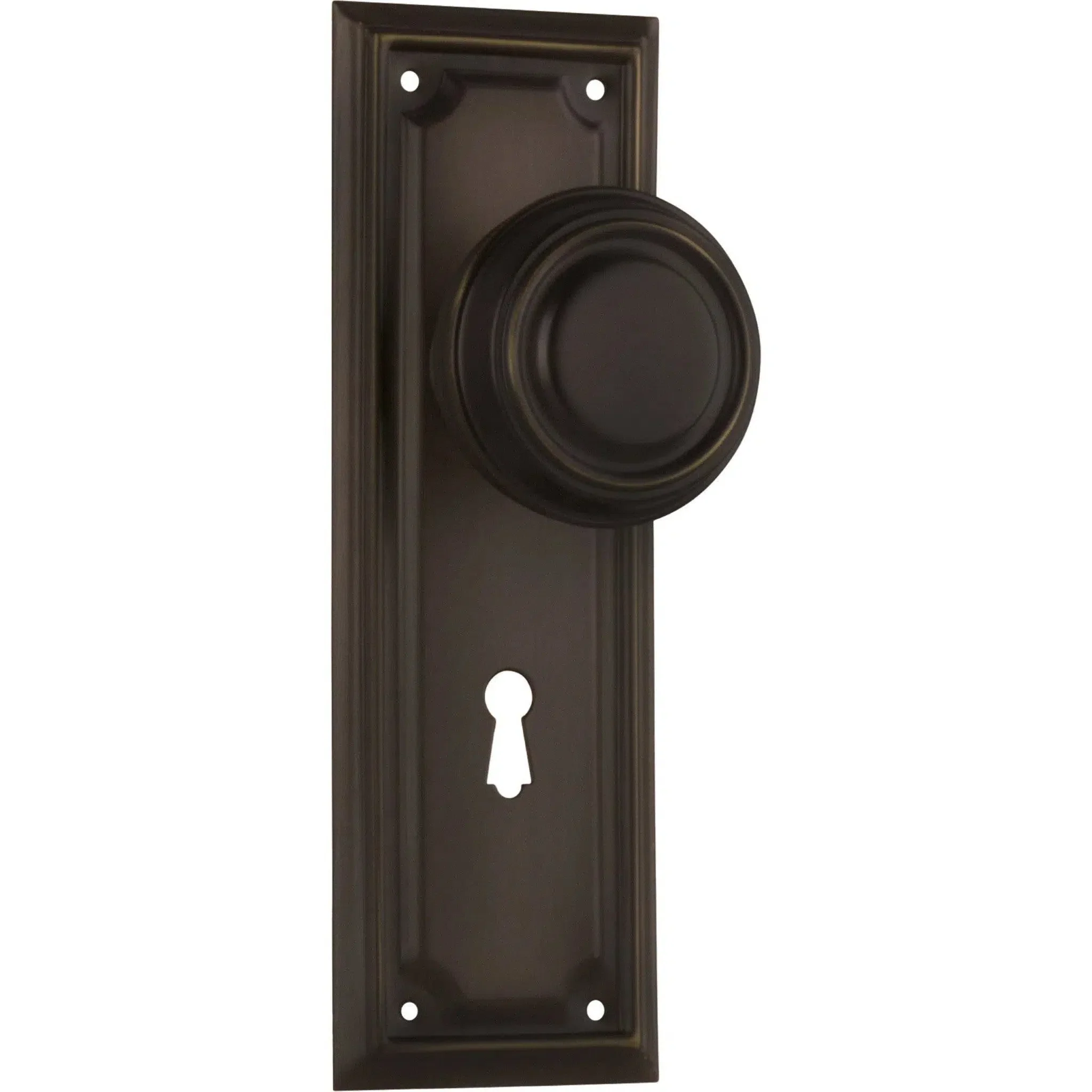 Tradco Door Knob Edwardian Lock Pair Antique Brass