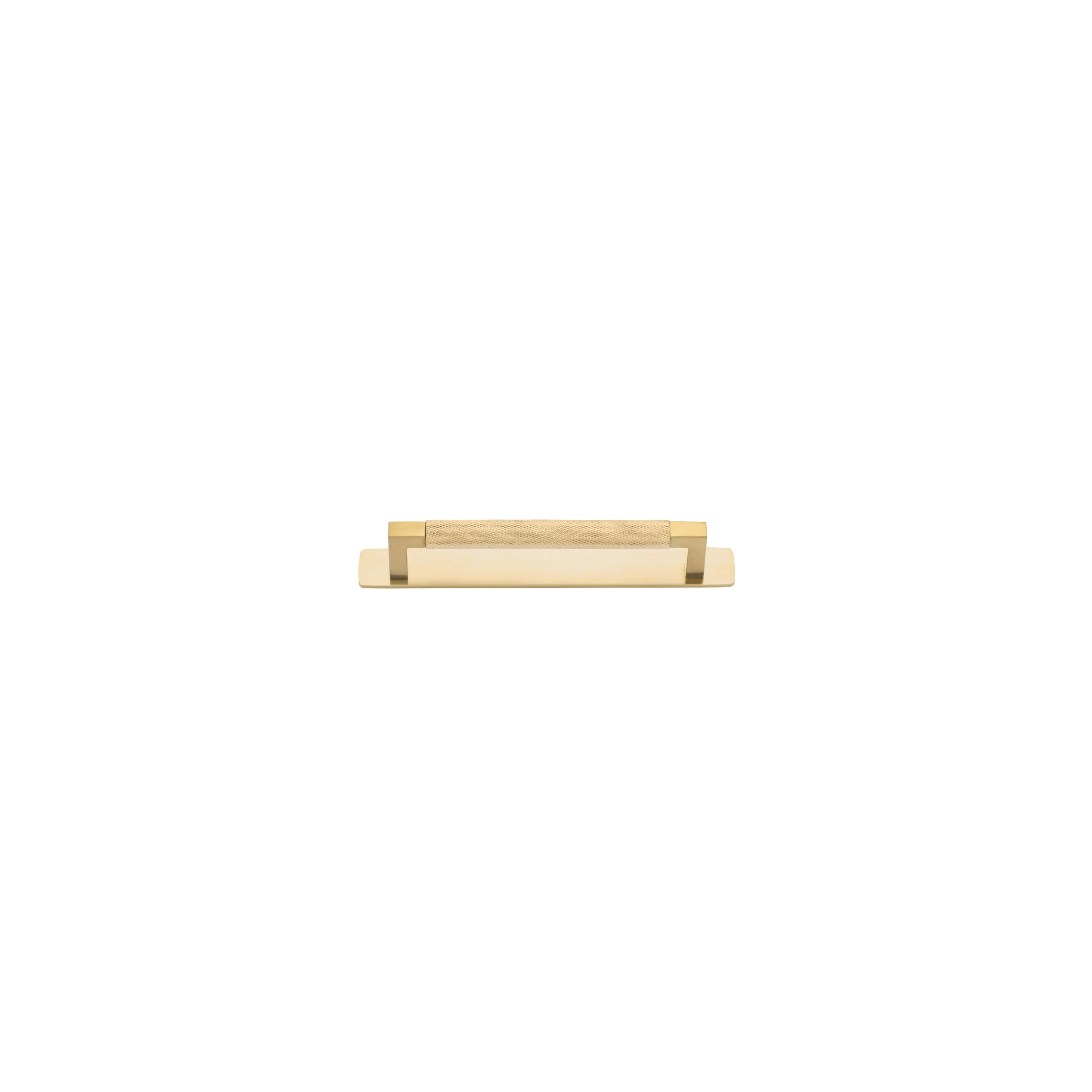 Iver Cabinet Pull Brunswick Knurled Brushed Gold PVD CTC160mm with Backplate