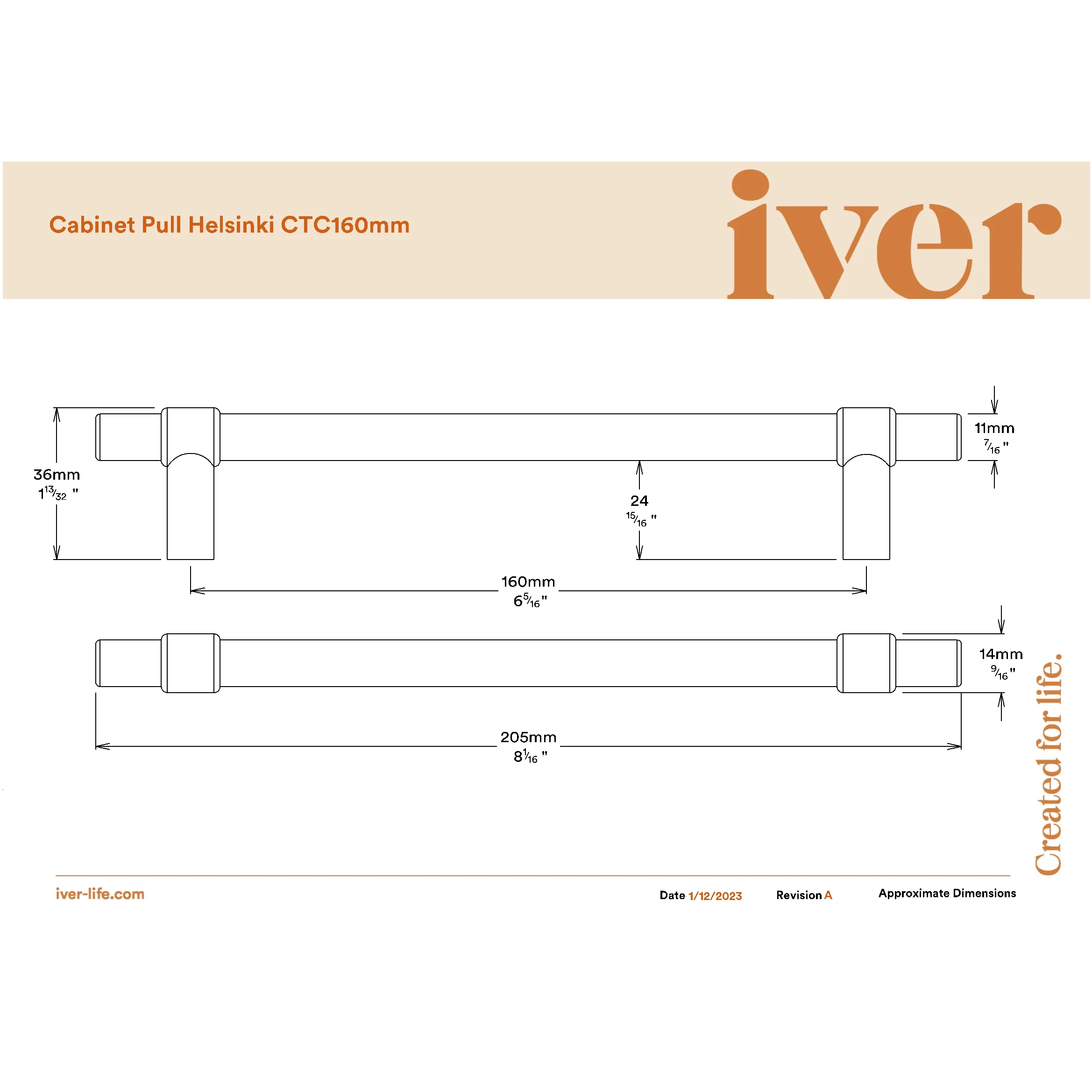 Iver Cabinet Pull Helsinki Brushed Chrome CTC160mm - Image 2