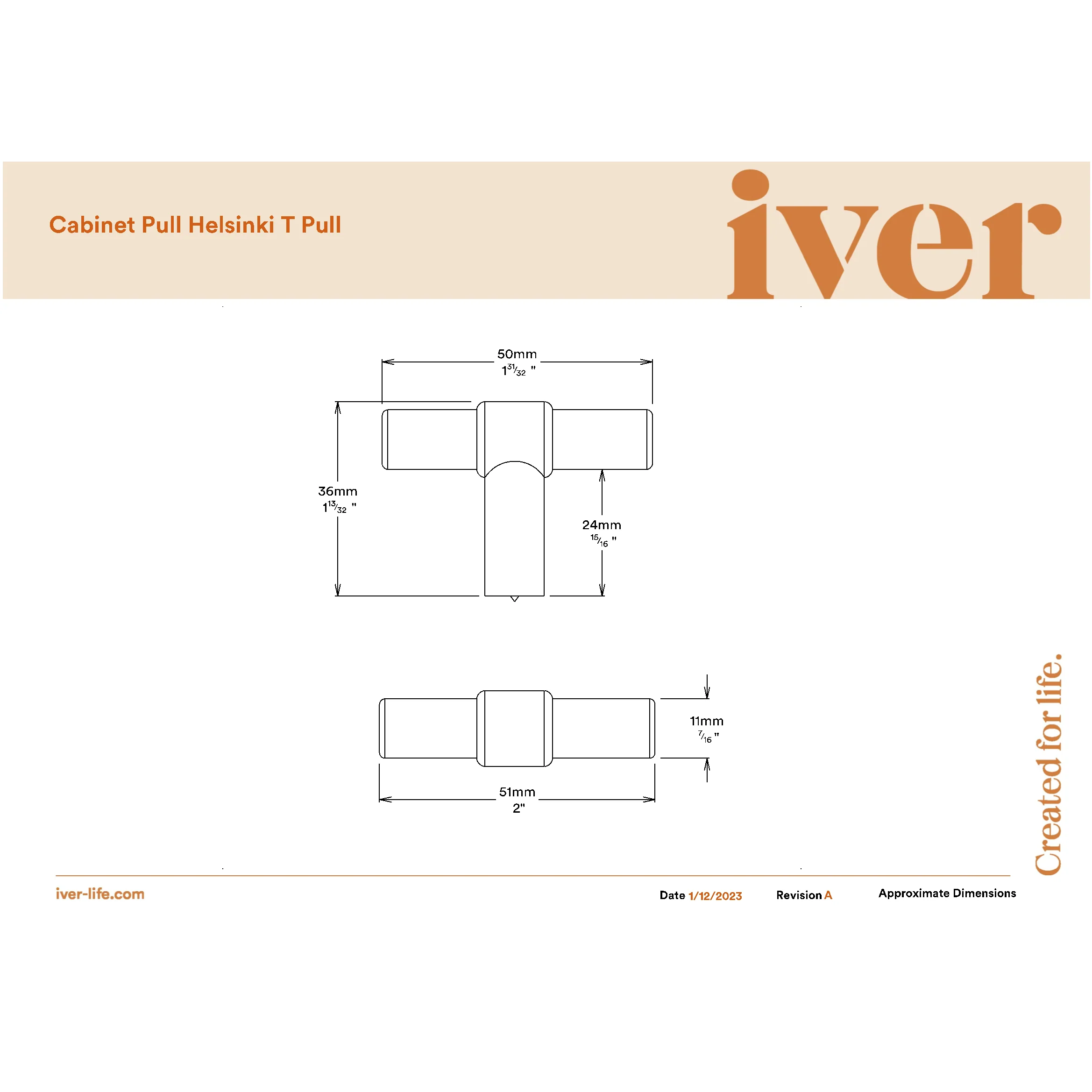 Iver Cabinet Pull Helsinki T Polished Chrome - Image 2