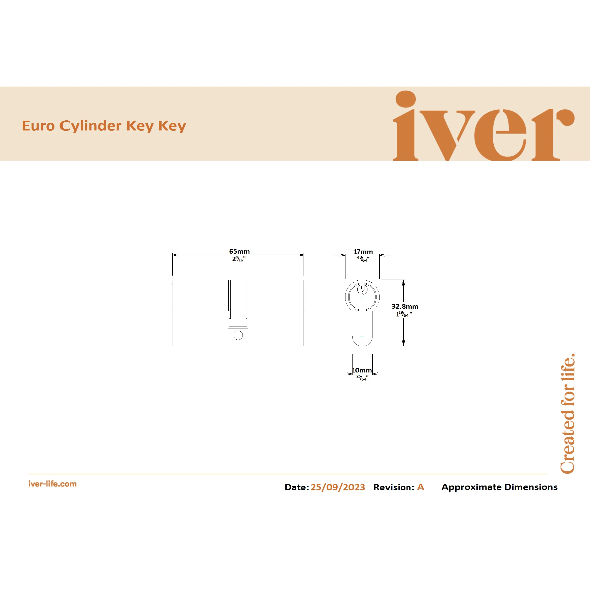 Iver Door Handle Annecy Chamfered Key/Key Satin Nickel Entrance Kit - Image 4