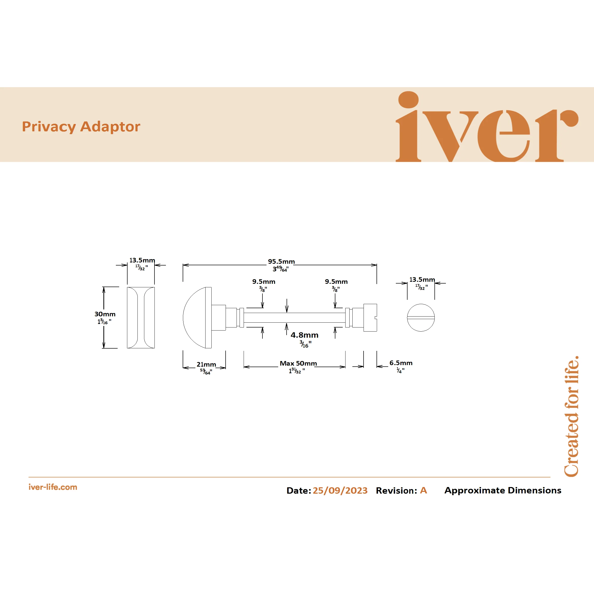 Iver Door Handle Annecy Chamfered Privacy Matt Black Privacy Kit - Image 5