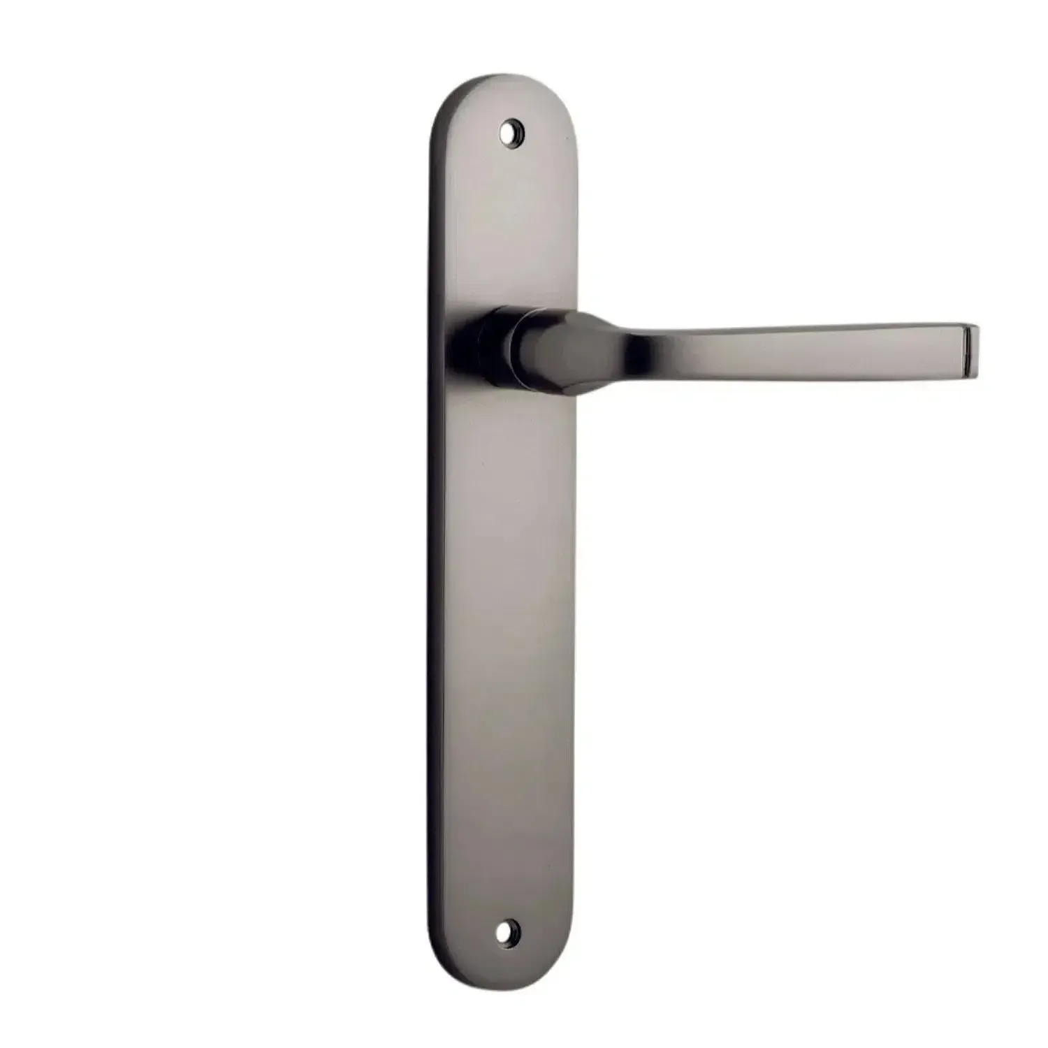 Iver Door Handle Annecy Oval Latch Pair Satin Nickel