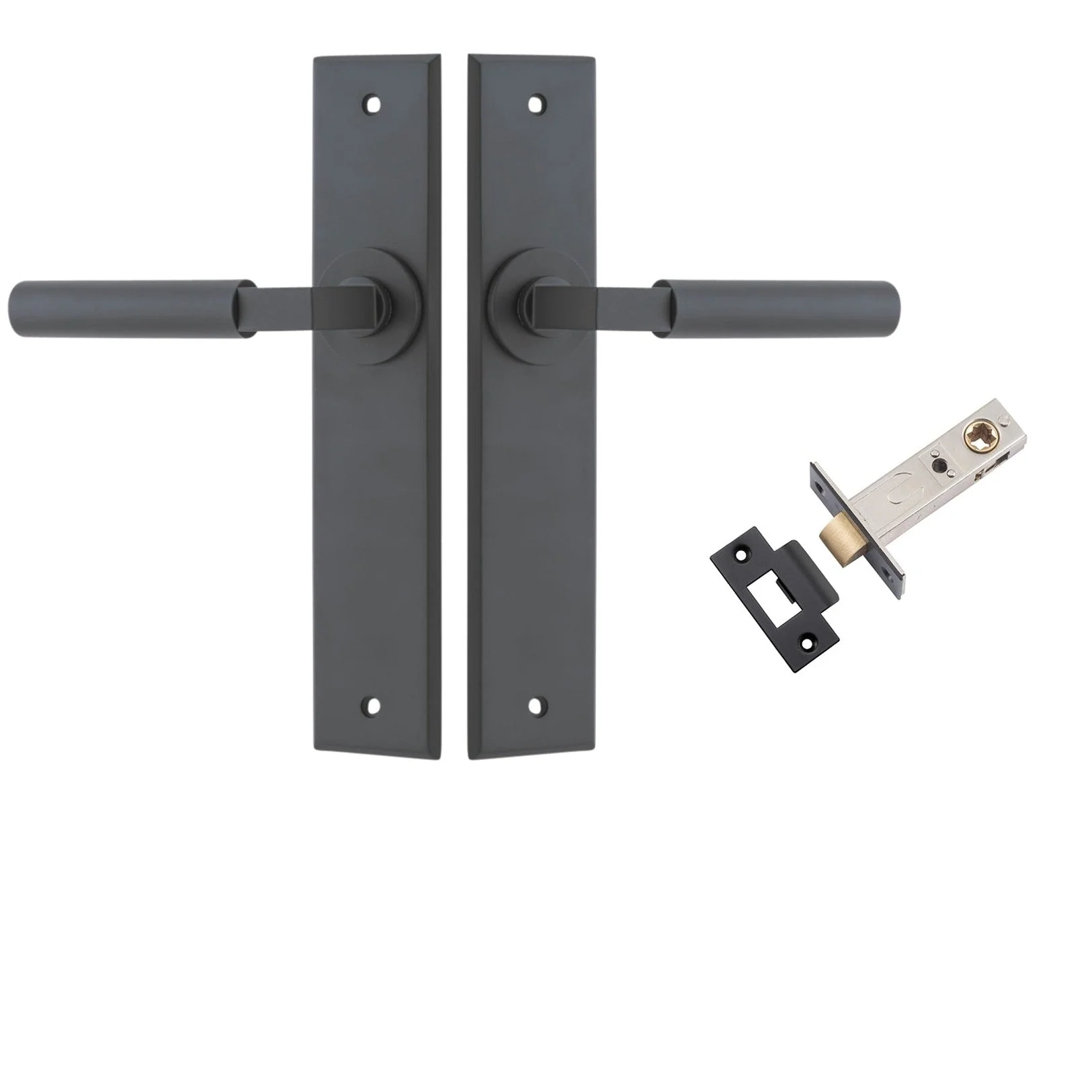 Iver Door Handle Berlin Chamfered Matt Black Passage Kit