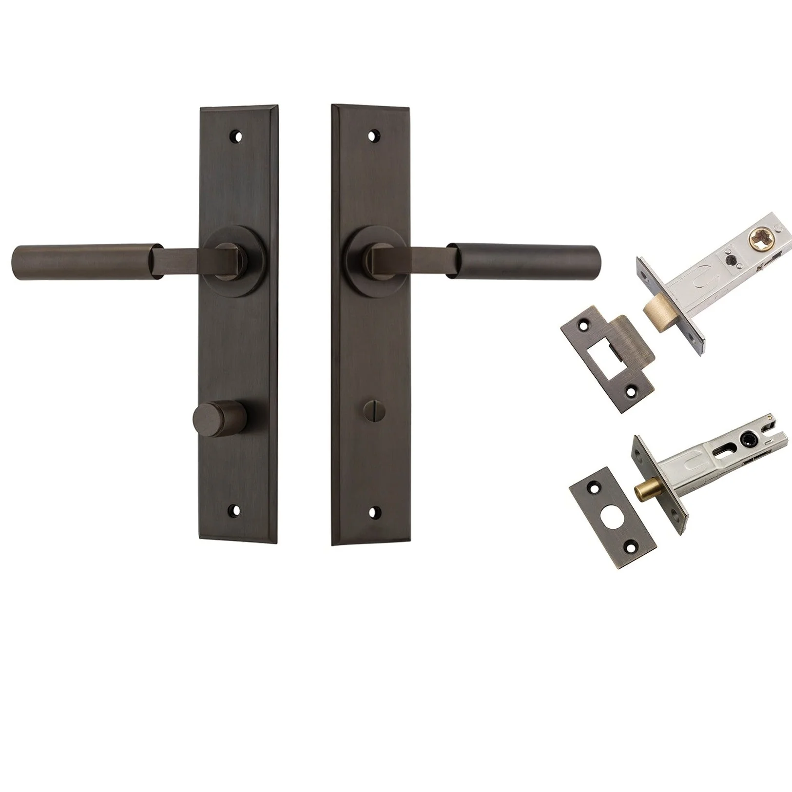 Iver Door Handle Berlin Chamfered Privacy Signature Brass Privacy Kit