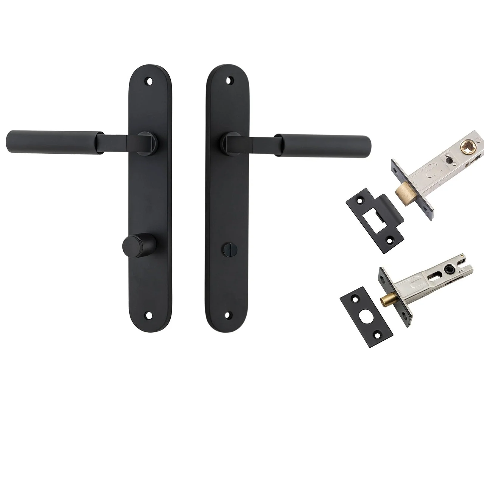 Iver Door Handle Berlin Oval Privacy Matt Black Privacy Kit