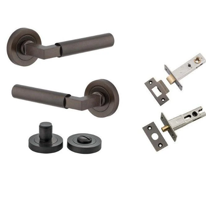 Iver Door Handle Berlin Rose Round Signature Brass Privacy Kit