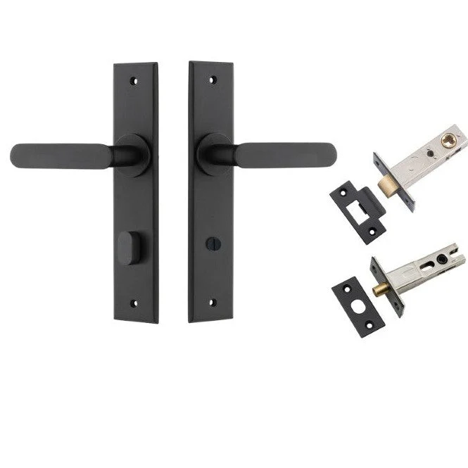 Iver Door Handle Bronte Chamfered Privacy Matt Black Privacy Kit