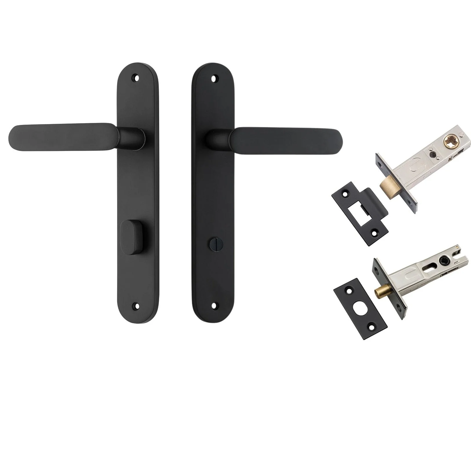 Iver Door Handle Bronte Oval Privacy Matt Black Privacy Kit