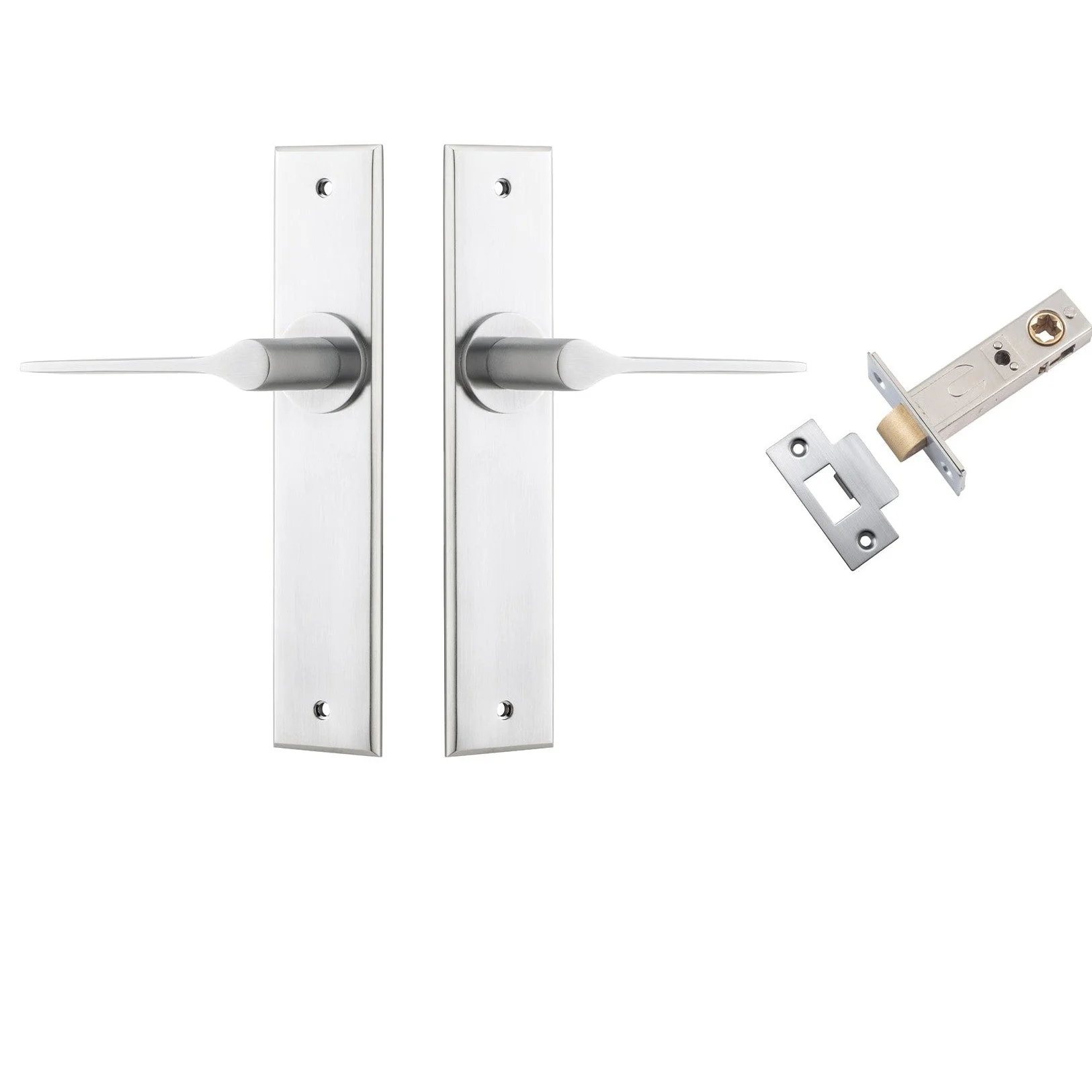 Iver Door Handle Como Chamfered Brushed Chrome Passage Kit
