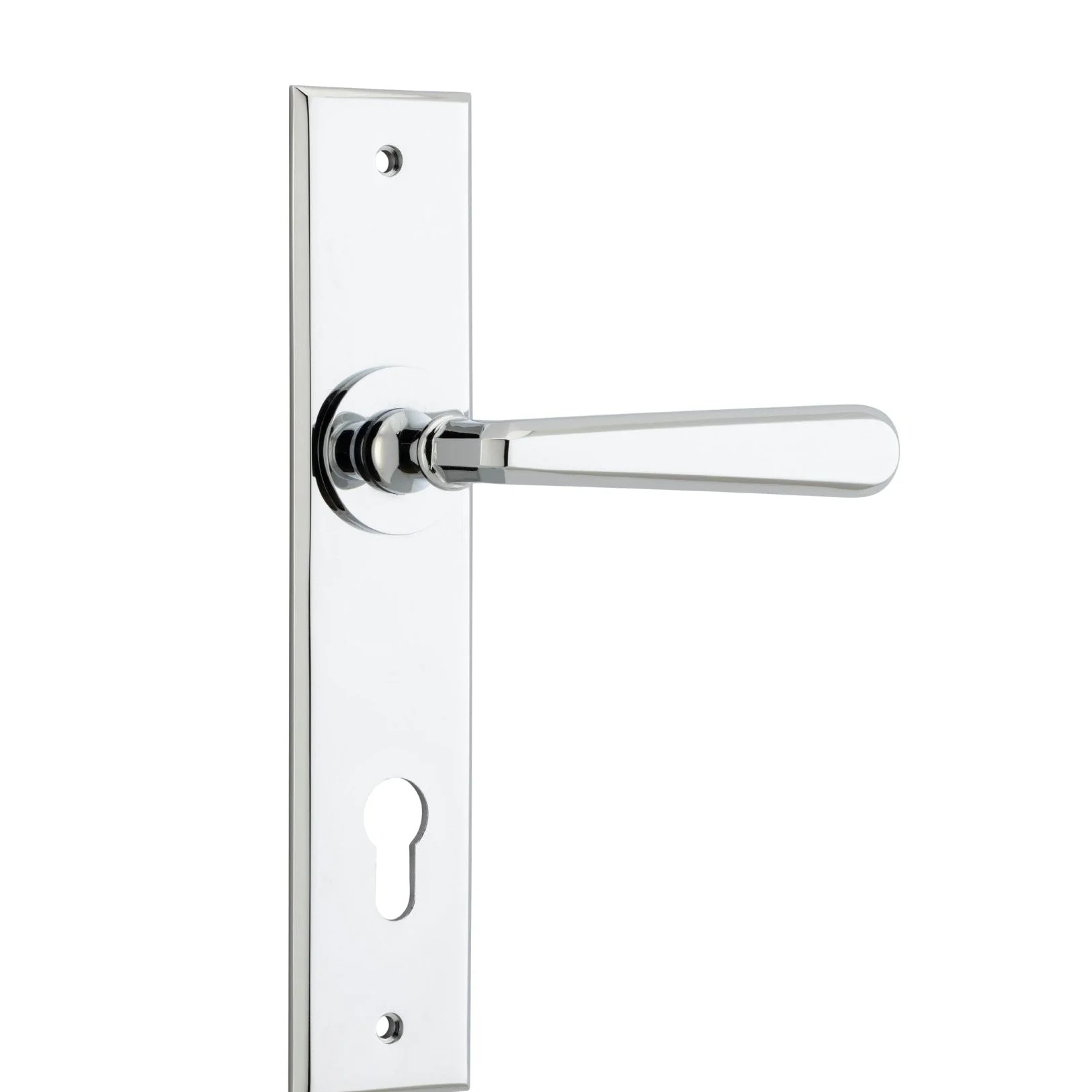 Iver Door Handle Copenhagen Chamfered Euro Pair Polished Chrome