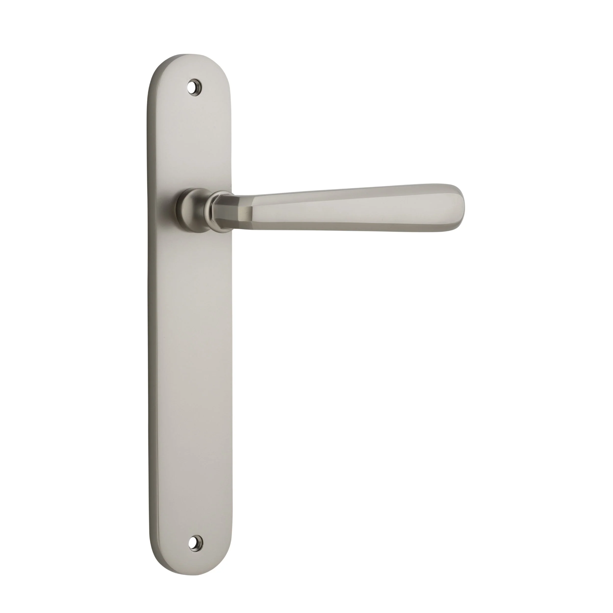 Iver Door Handle Copenhagen Oval Latch Pair Satin Nickel