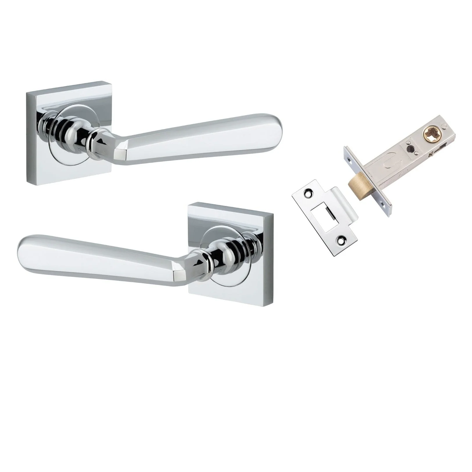 Iver Door Handle Copenhagen Square Rose Polished Chrome Passage Kit