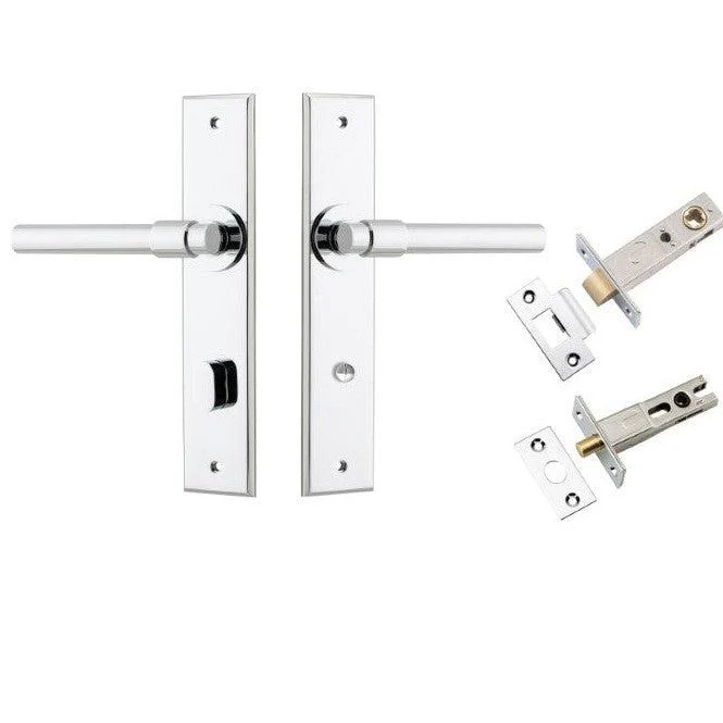 Iver Door Handle Helsinki Chamfered Privacy Polished Chrome Privacy Kit