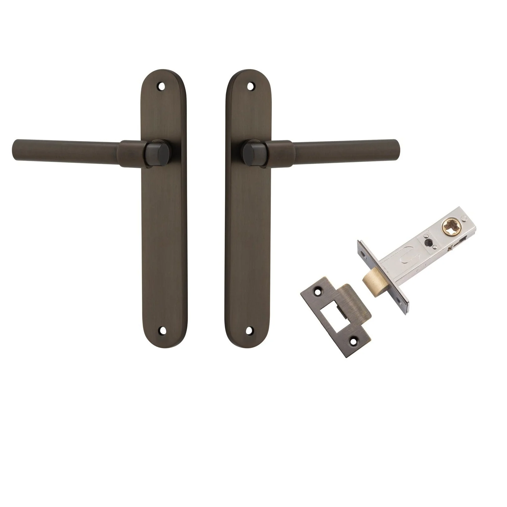 Iver Door Handle Helsinki Oval Latch Pair Signature Brass Passage Kit
