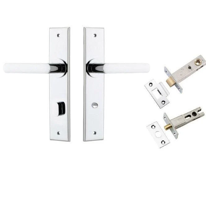 Iver Door Handle Osaka Chamfered Privacy Polished Chrome Privacy Kit