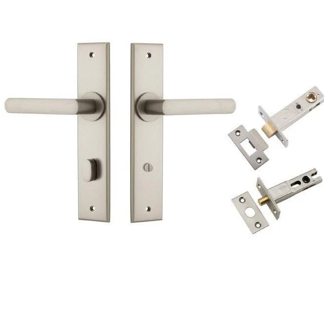 Iver Door Handle Osaka Chamfered Privacy Satin Nickel Privacy Kit