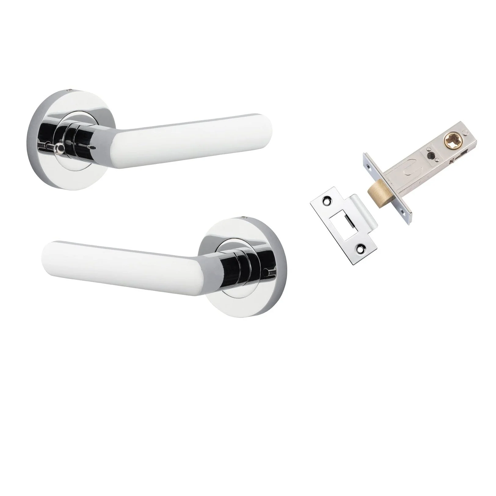 Iver Door Handle Osaka Round Rose Inbuilt Privacy Pair Kit Polished Chrome