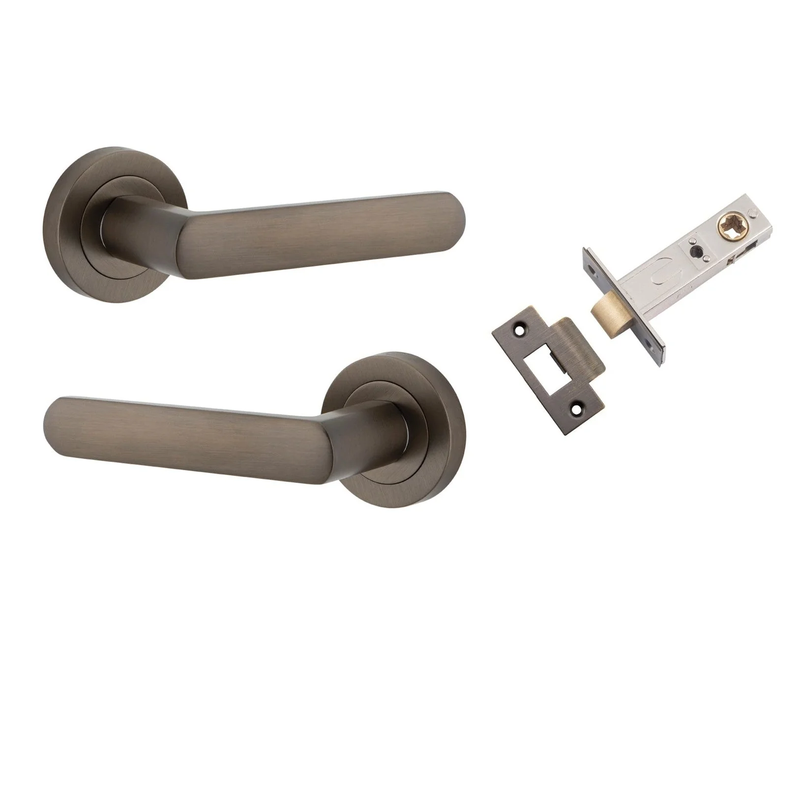 Iver Door Handle Osaka Round Rose Signature Brass Passage Kit