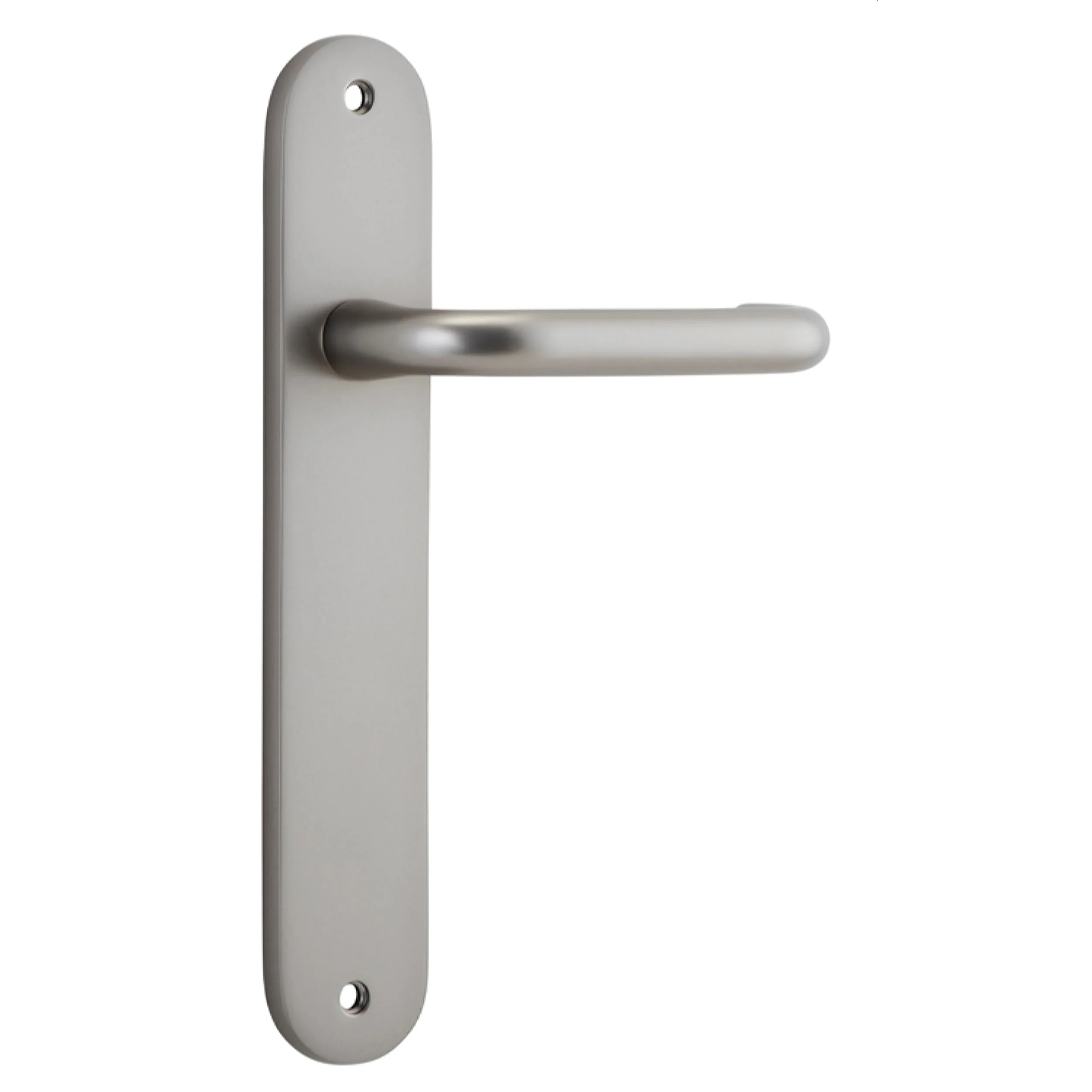 Iver Door Handle Oslo Oval Latch Pair Satin Nickel