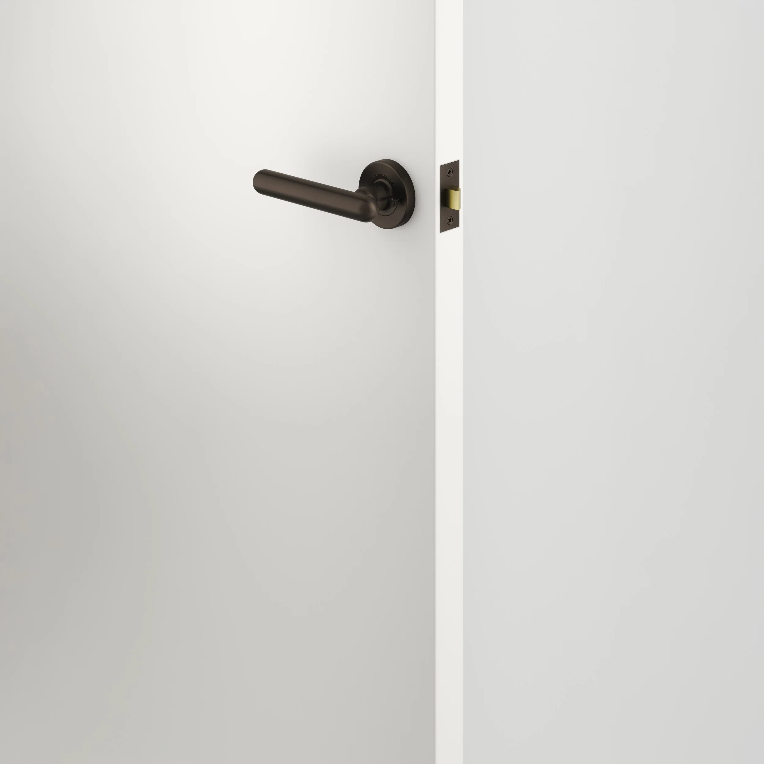 Iver Door Handle Puerto Rose Round Signature Brass Inbuilt Privacy Kit - Image 2