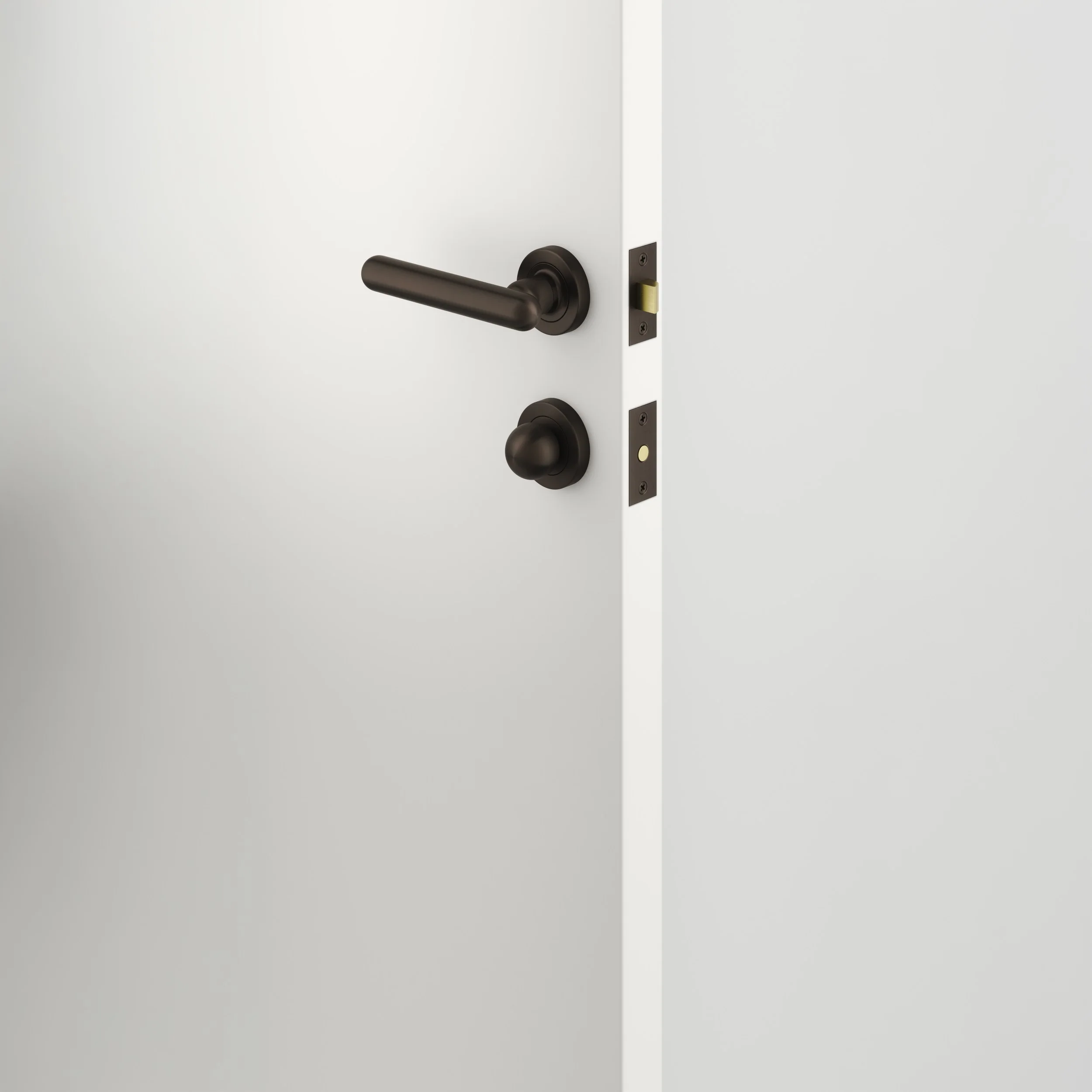 Iver Door Handle Puerto Rose Round Signature Brass Seperate Privacy Kit - Image 2