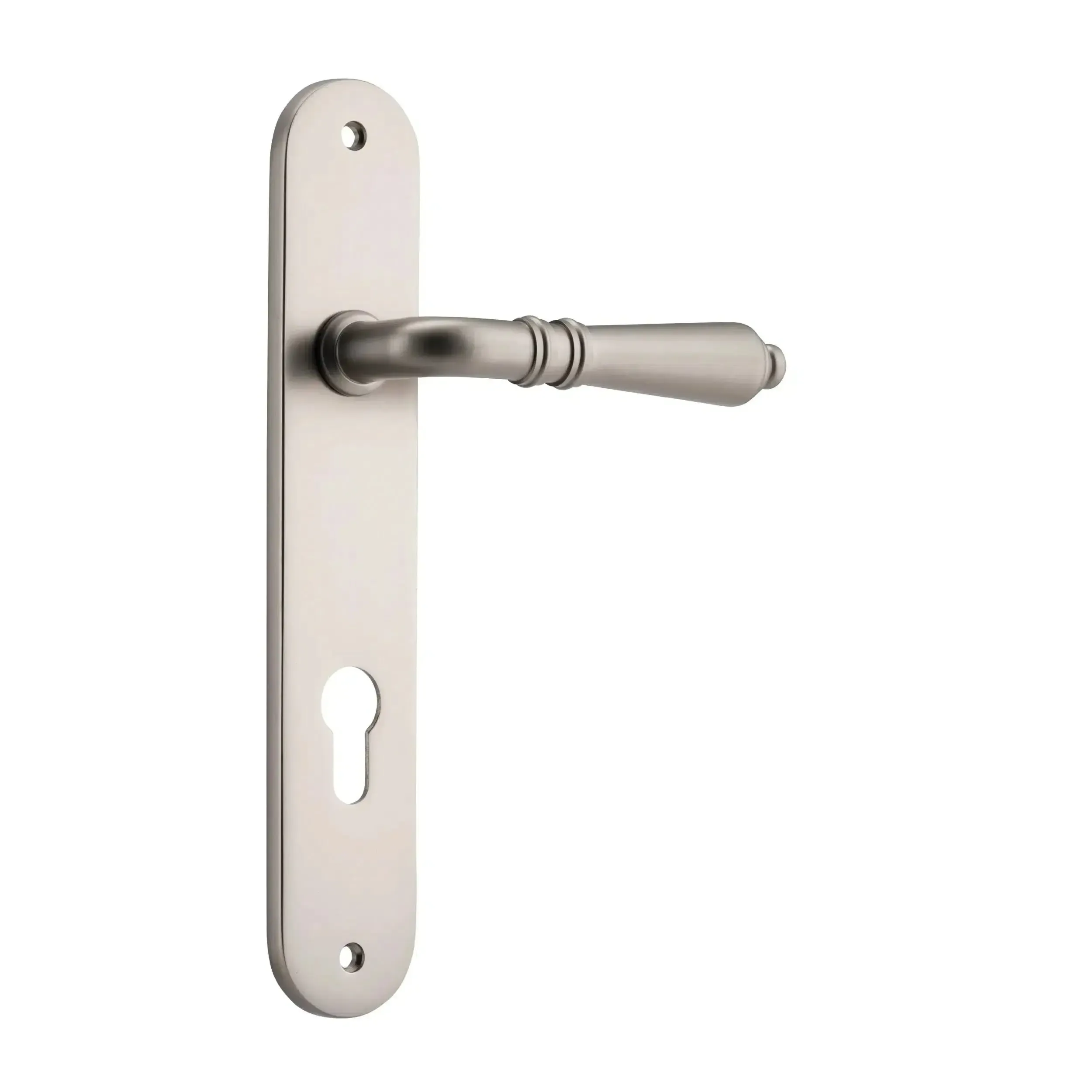 Iver Door Handle Sarlat Oval Euro Pair Satin Nickel