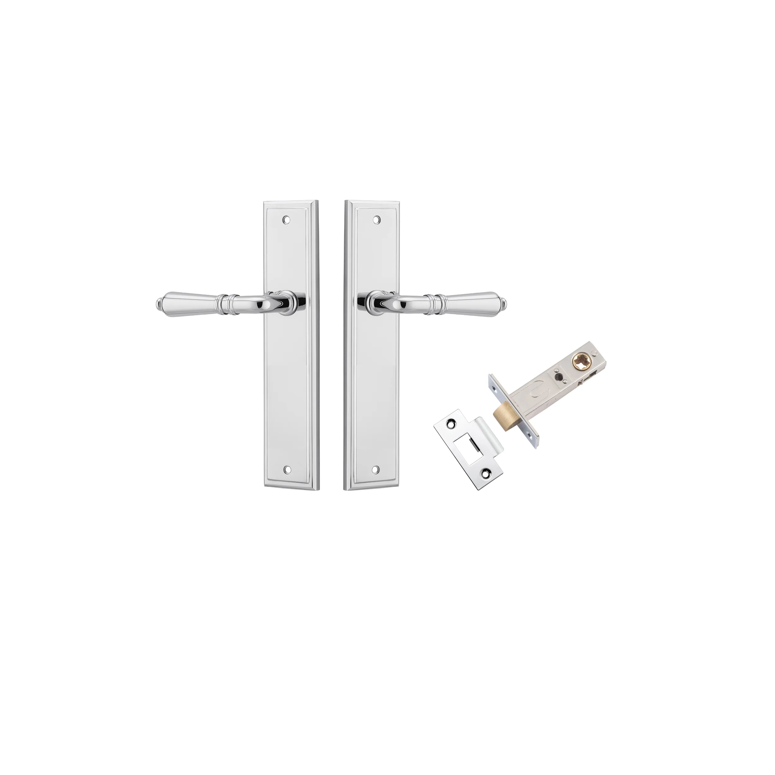 Iver Door Handle Sarlat Stepped Polished Chrome Passage Kit