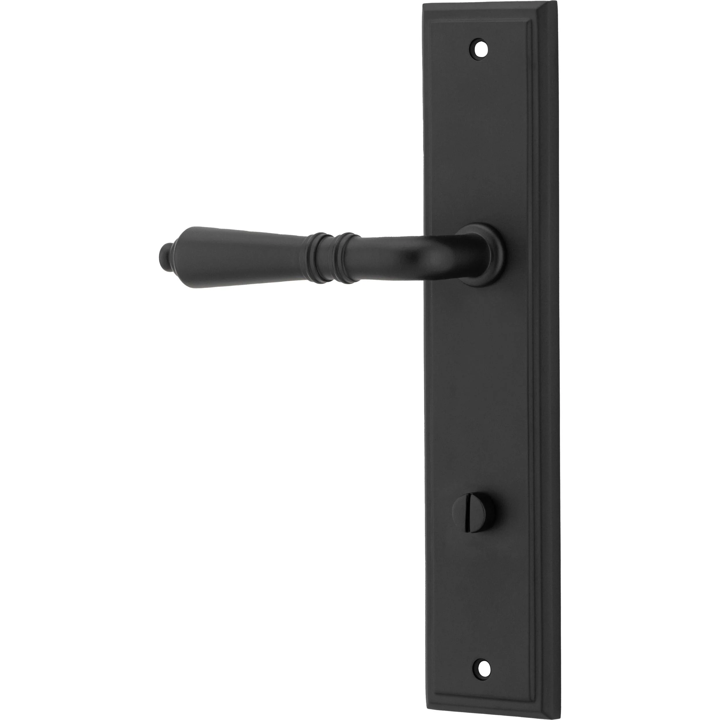 Iver Door Handle Sarlat Stepped Privacy Pair Matt Black - Image 2