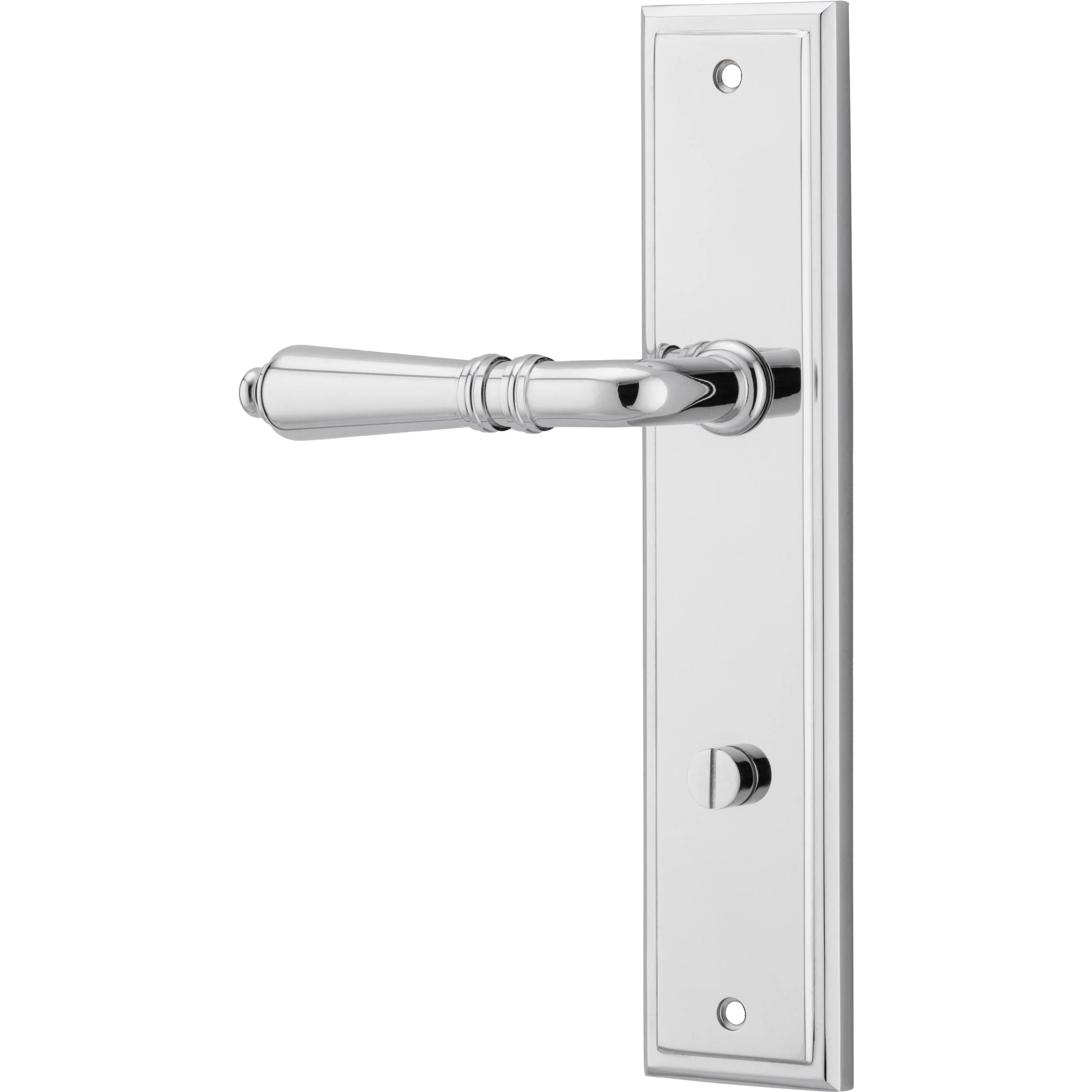 Iver Door Handle Sarlat Stepped Privacy Pair Polished Chrome - Image 2