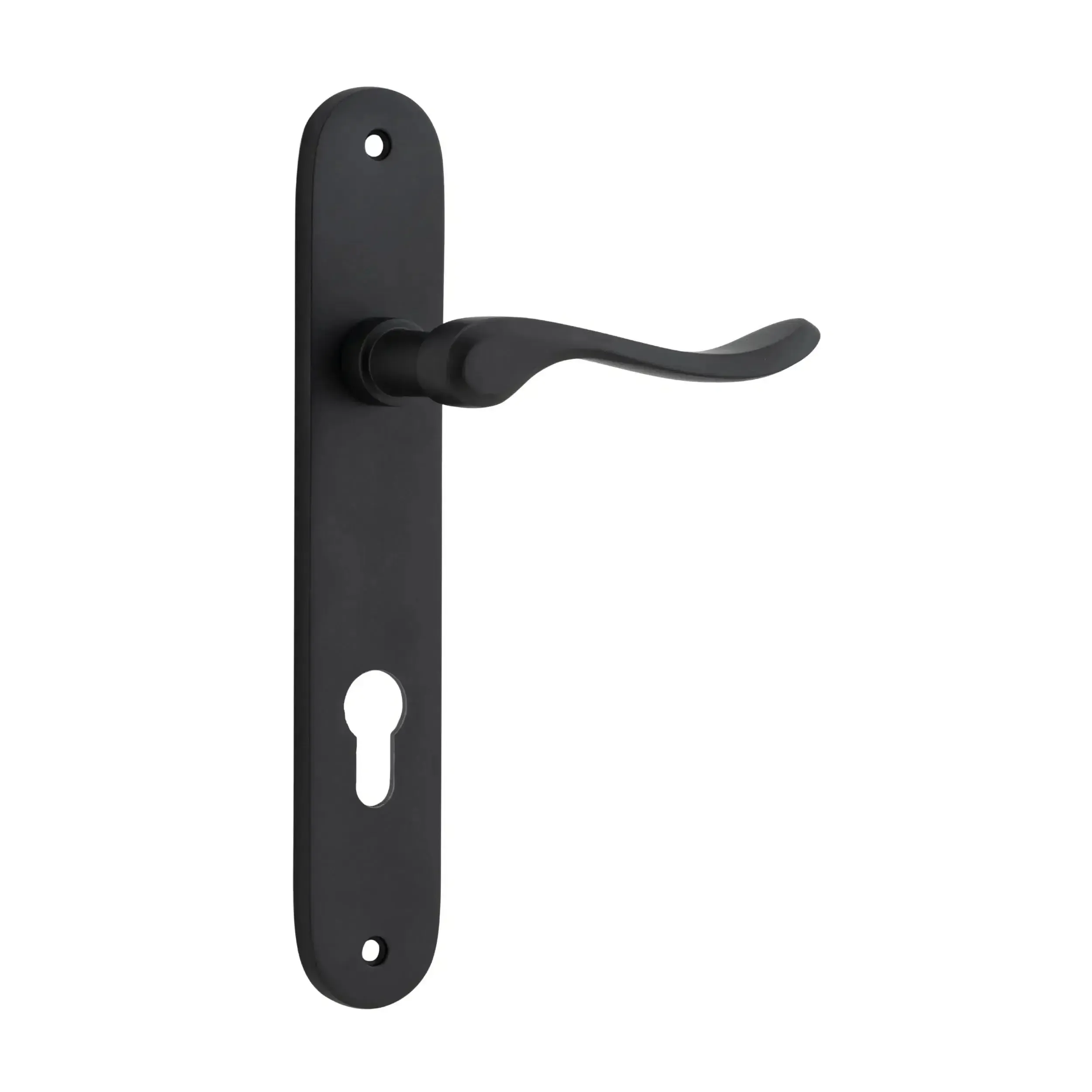 Iver Door Handle Stirling Oval Euro Pair Matt Black