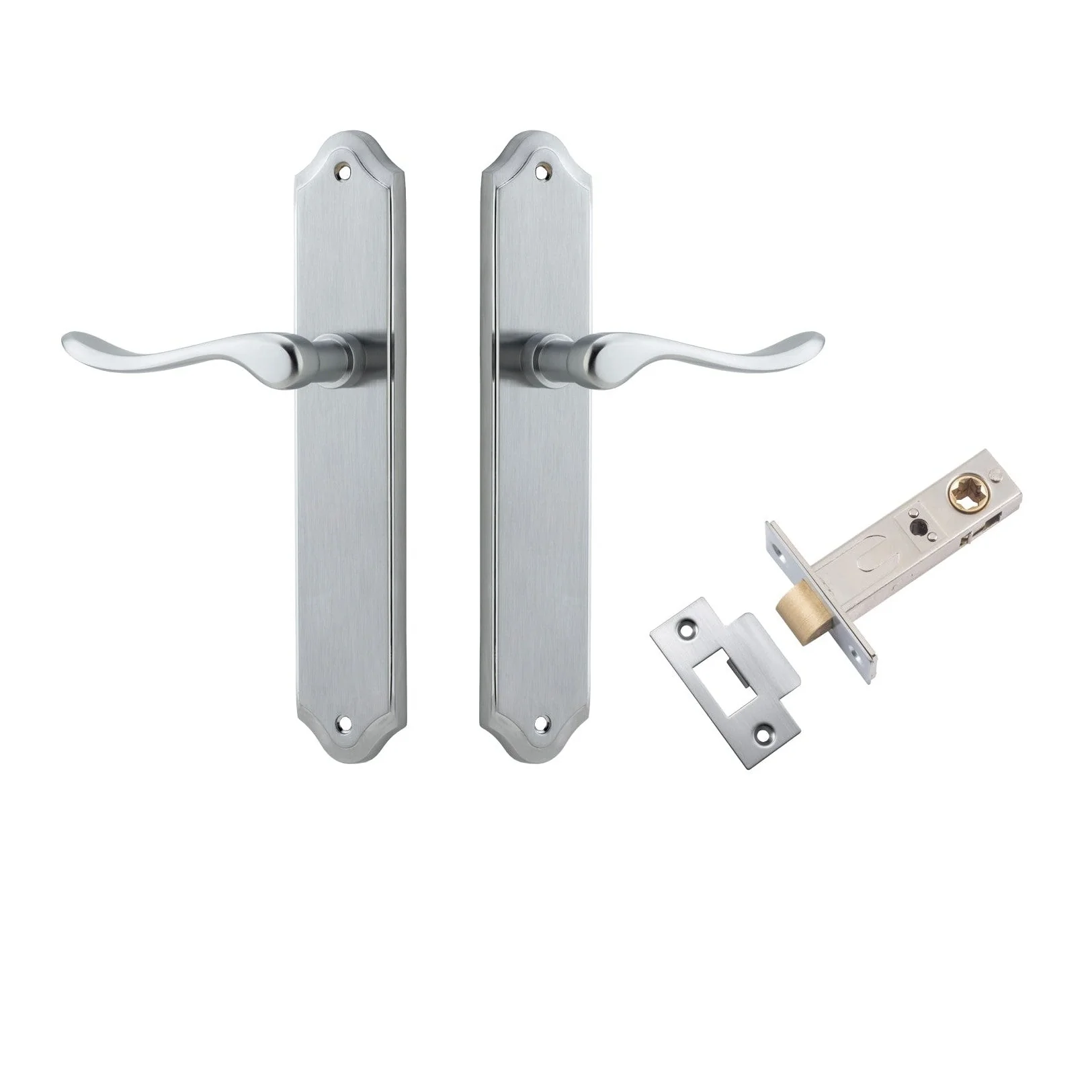 Iver Door Handle Stirling Shouldered Latch Pair Brushed Chrome Passage Kit