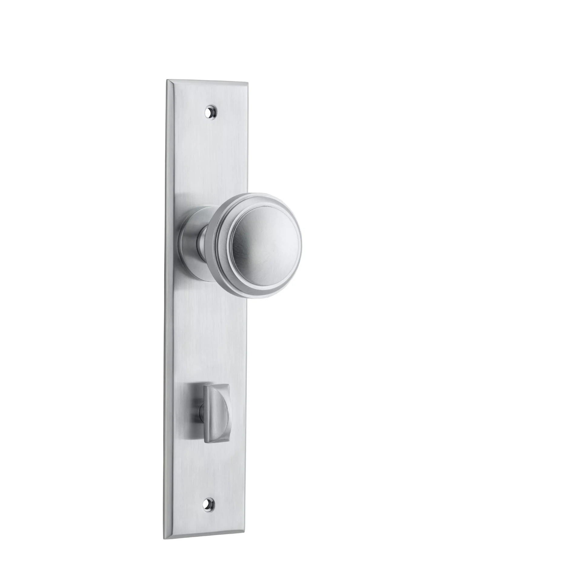 Iver Door Knob Paddington Chamfered Privacy Pair Brushed Chrome