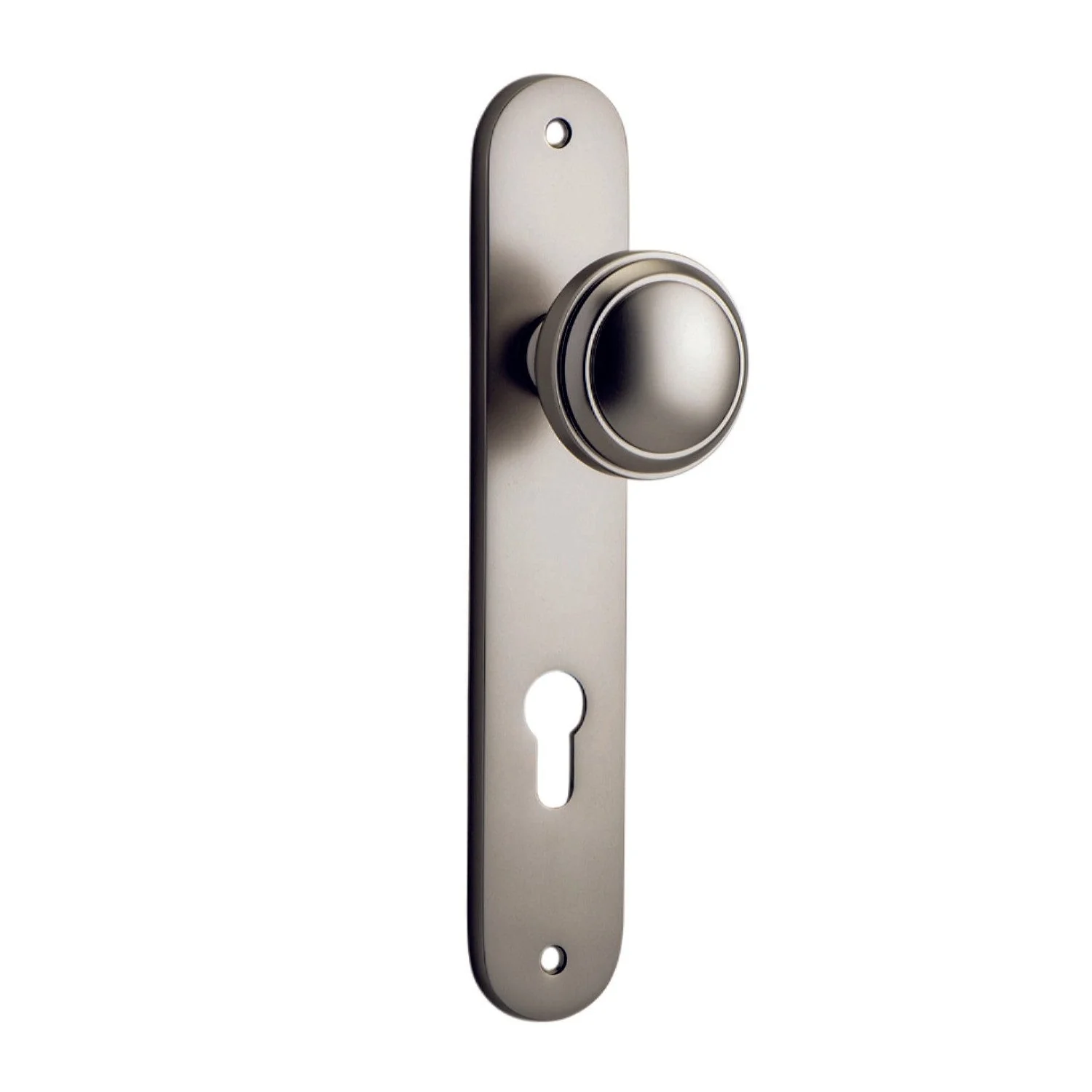 Iver Door Knob Paddington Oval Euro Pair Satin Nickel