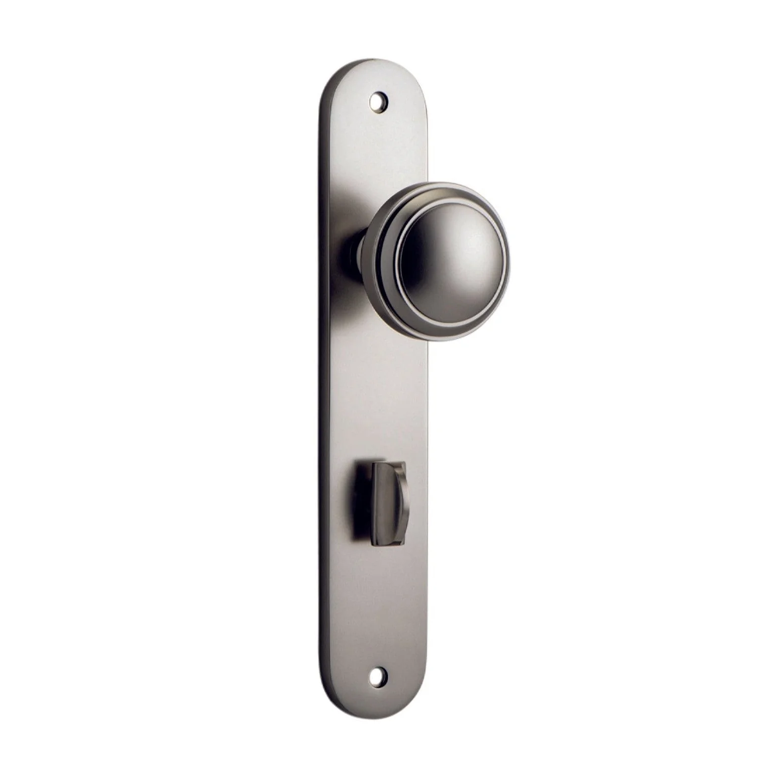 Iver Door Knob Paddington Oval Privacy Pair Satin Nickel