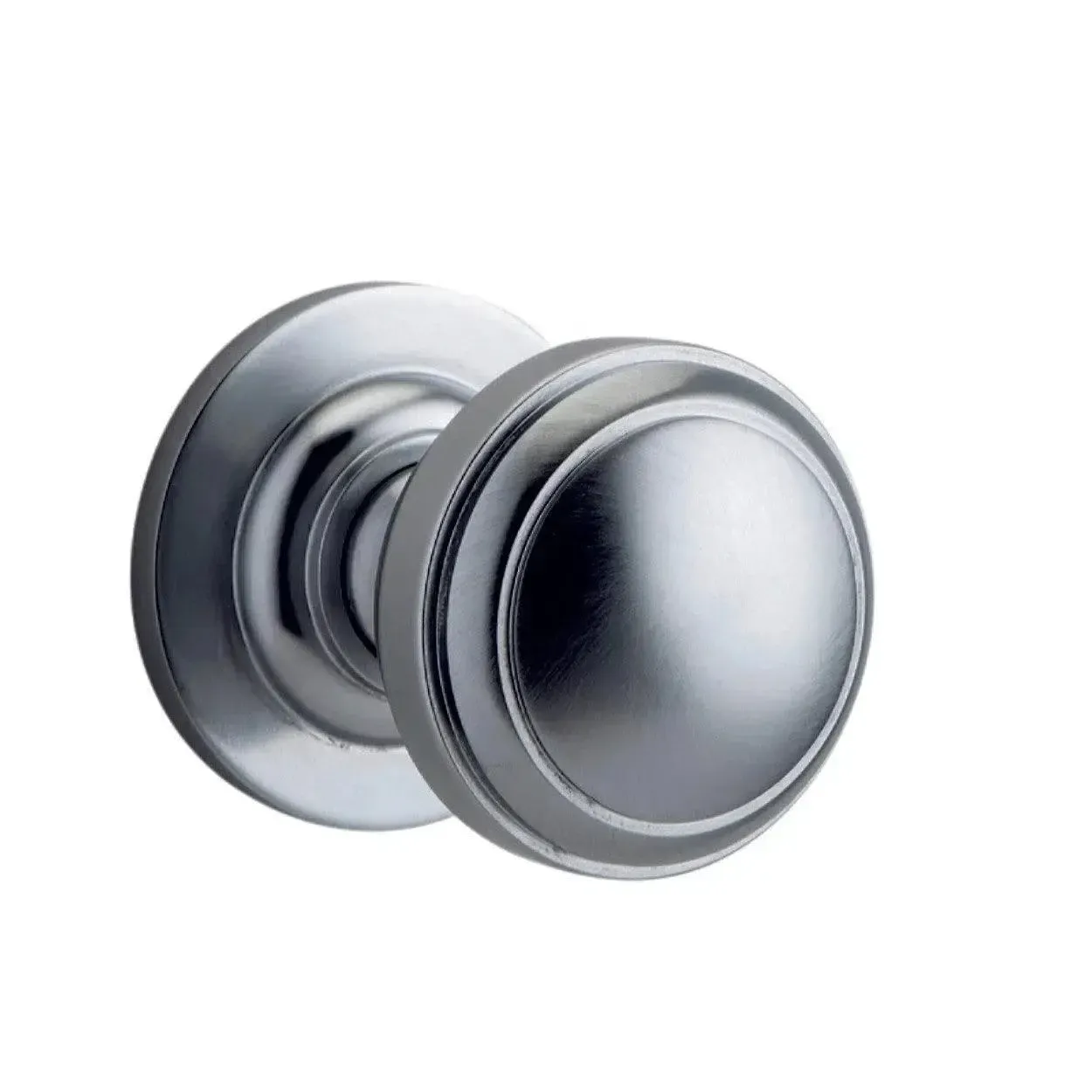 Iver Door Knob Paddington Round Rose Concealed Fix Pair Brushed Chrome